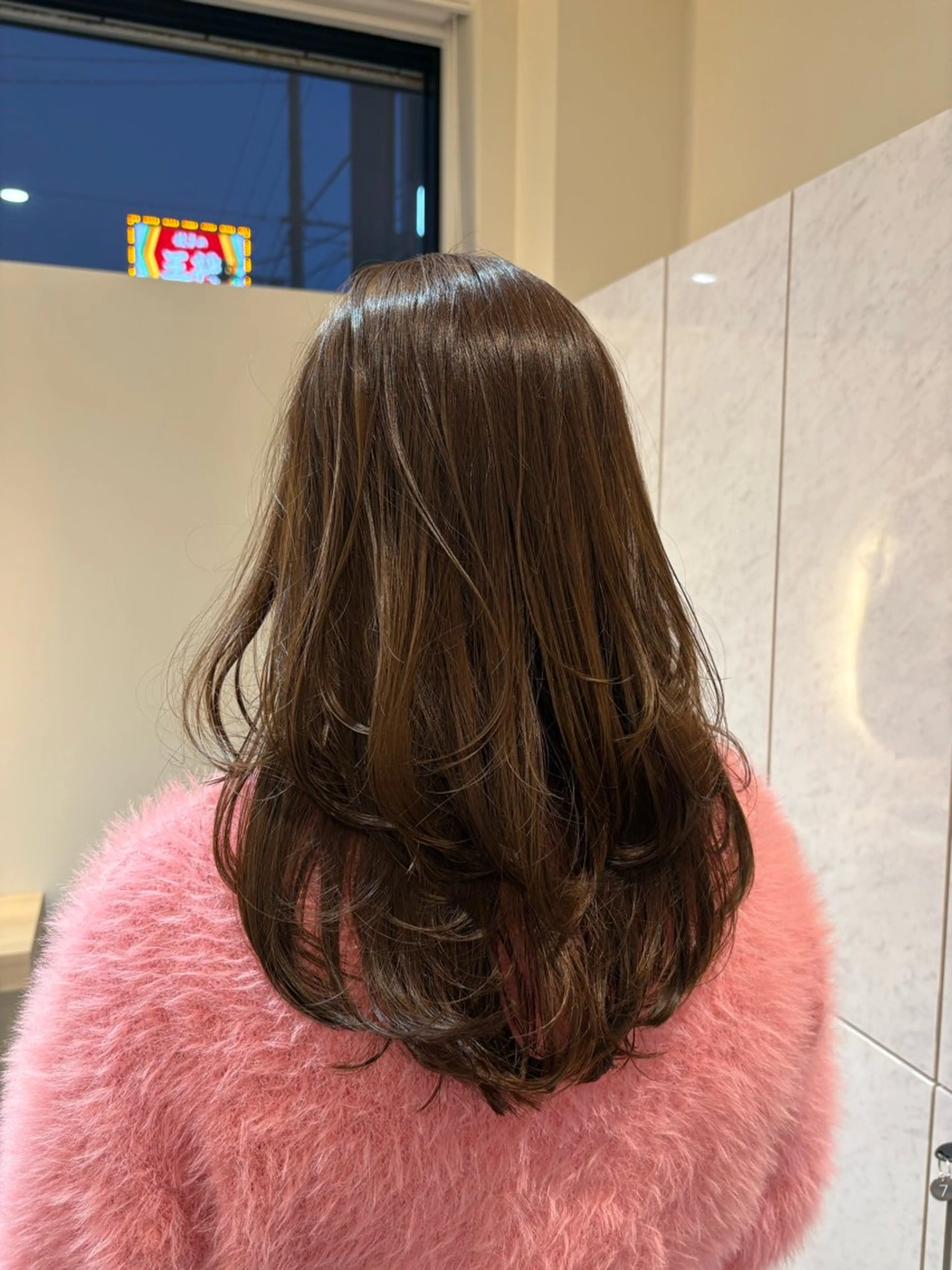 セミロング カラー レイヤーカット 小顔カット カット ヘアカラー レイヤー/透明感/髪 質改善/メンズ/佐藤のヘアスタイル