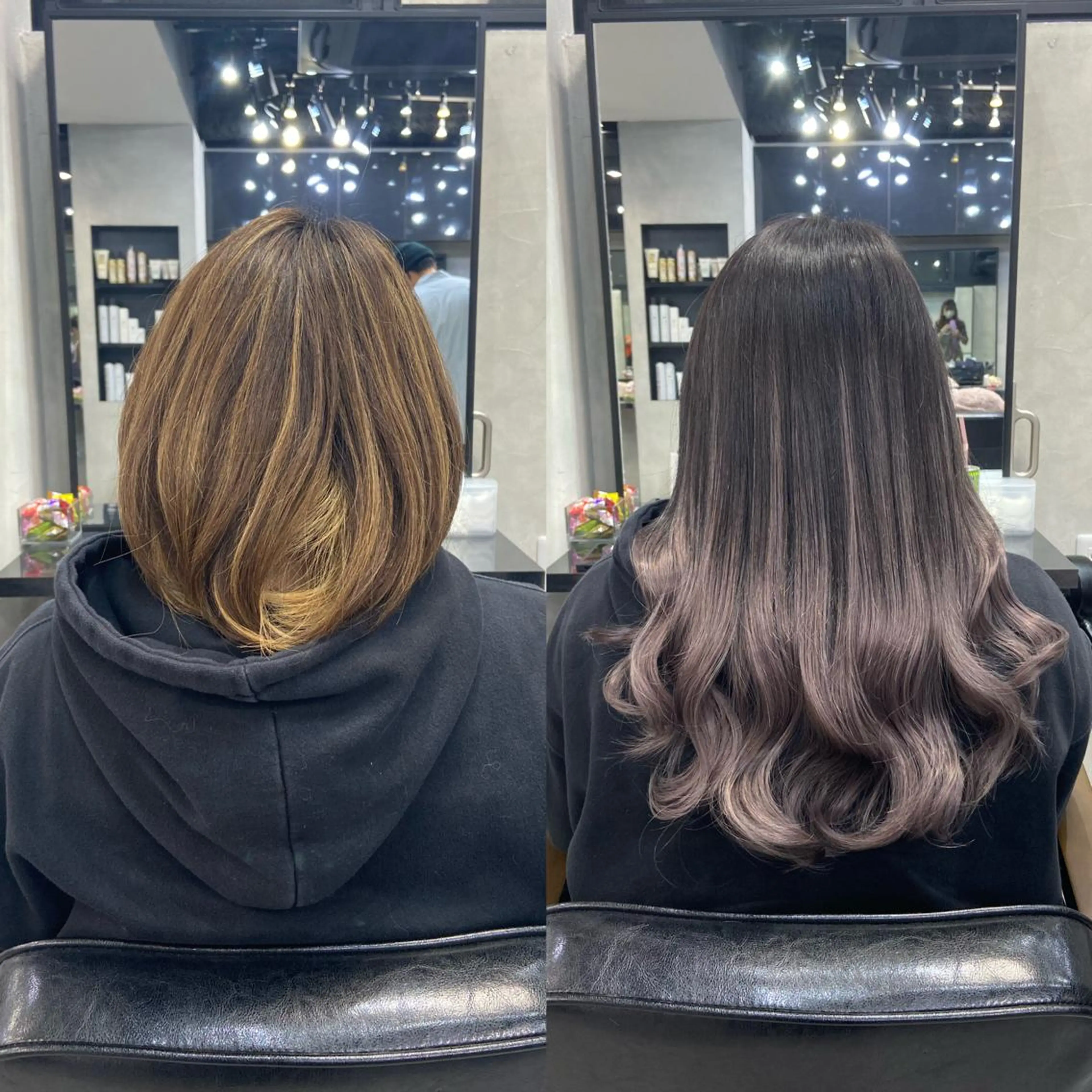 セミロング カラー ヘアアレンジ シールエクステ ダブルカラー グラデーションカラー ハイライトカラー インナーカラー ar+ ❤︎ maiのヘアスタイル