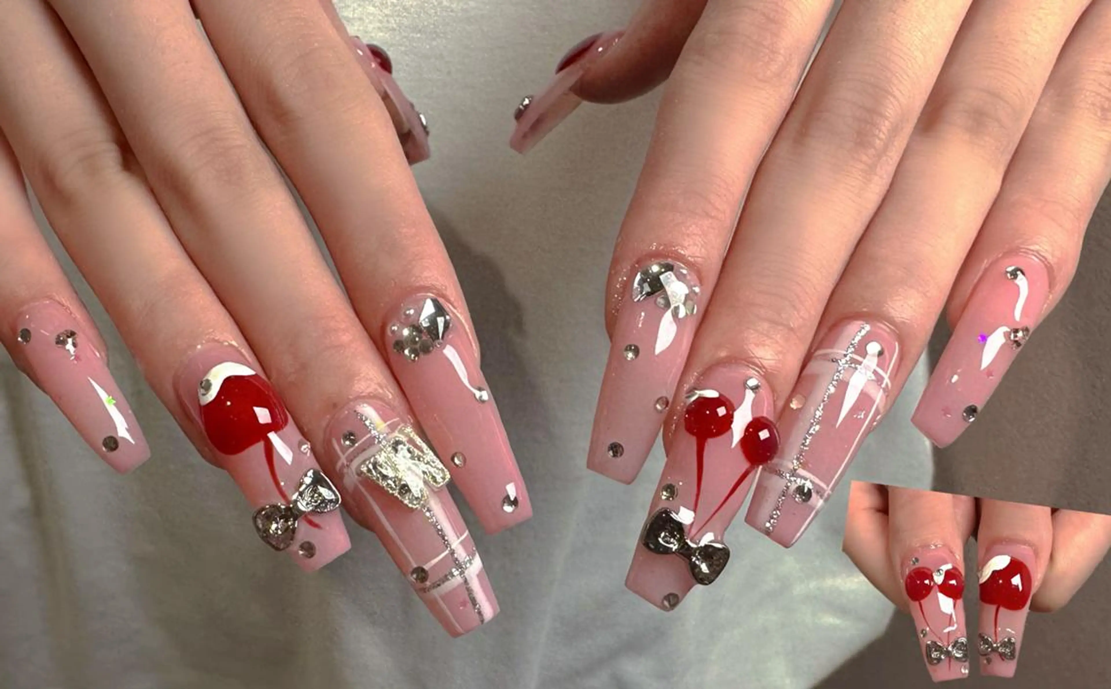 チップ長さだし🌷持ち込みやり放題、豪華無制限パーツつけ放題放題✨17980円の写真