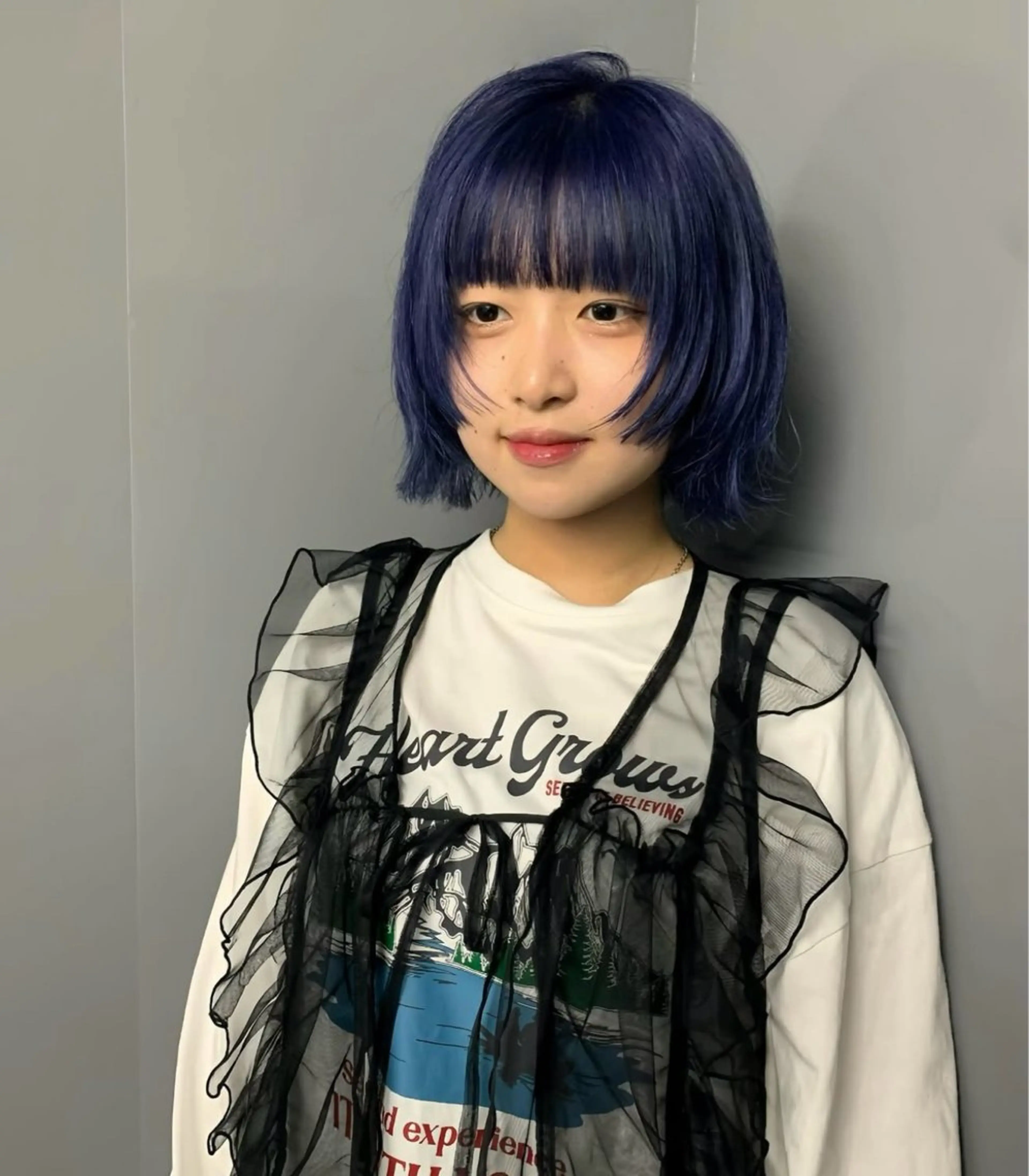 ショート カラー ヘアアレンジ ブルーカラー ネイビーカラー ヘアカラー トリートメント funo. /透明感カラーのヘアスタイル