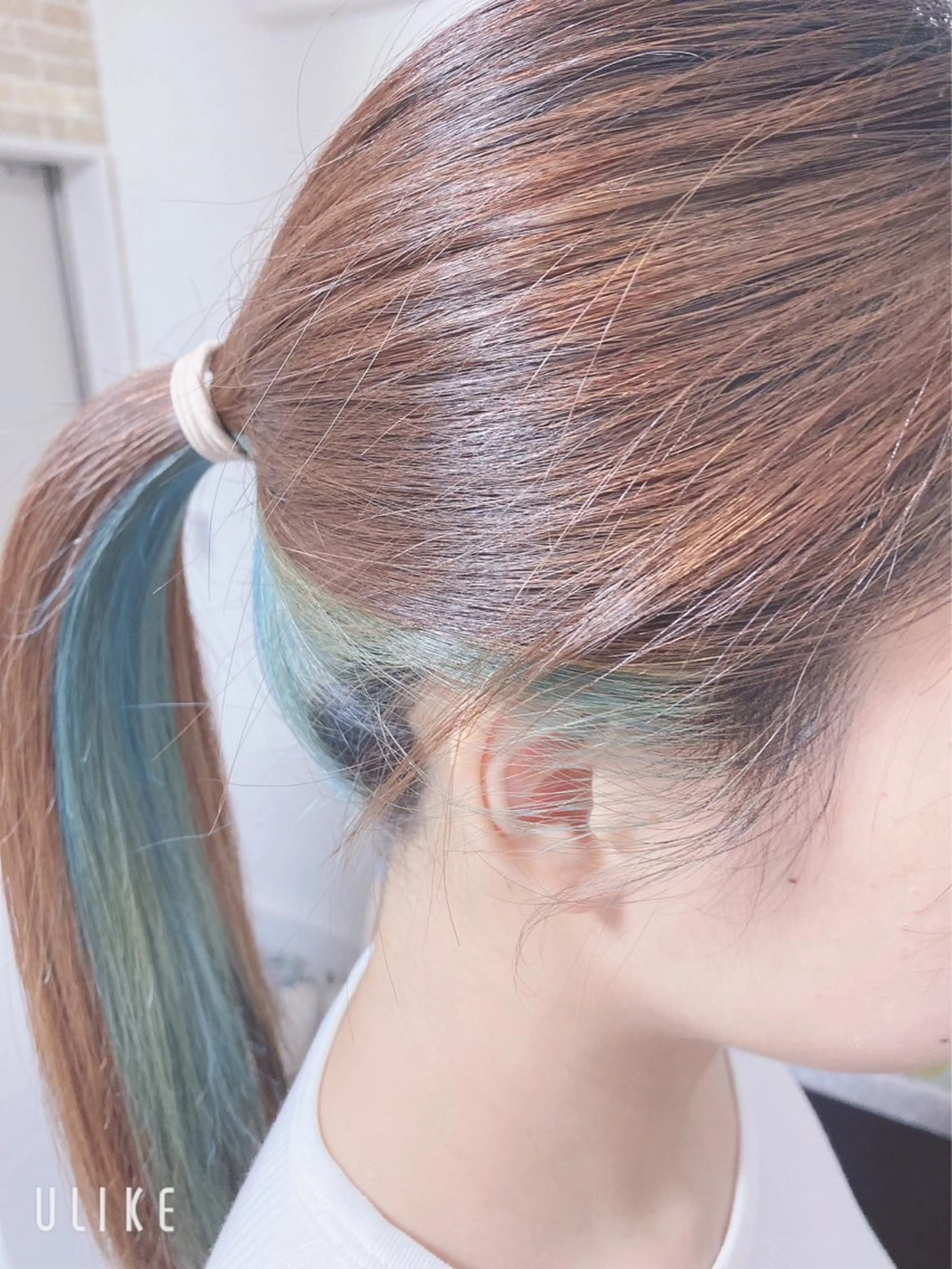 ロング カラー エメラルドグリーン ハイトーンカラー インナーカラー RAK所属・児玉 進之助のヘアスタイル