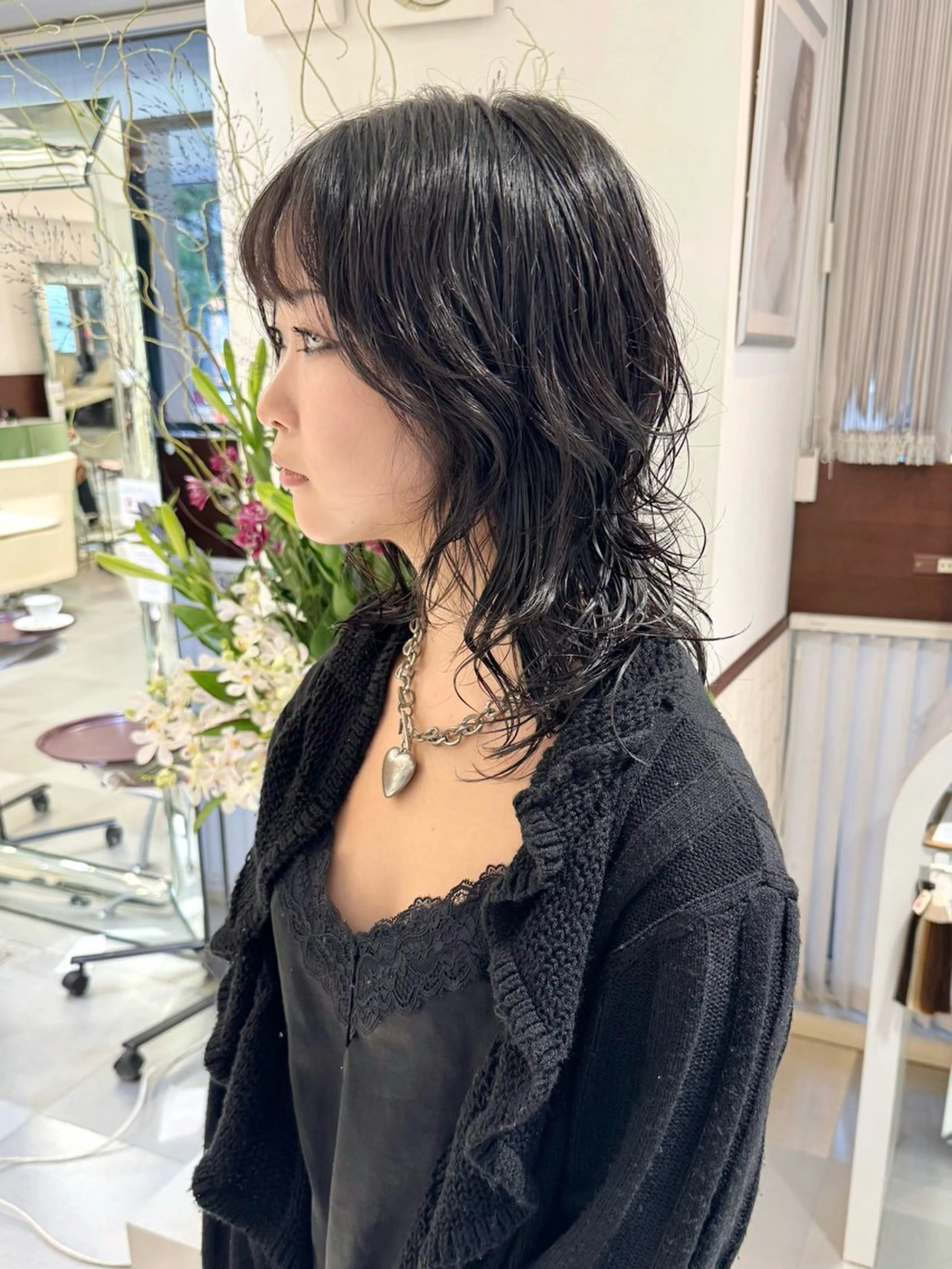 ミディアム パーマ ミディアムパーマ レイヤーカット カット パーマ トリートメント ZENKO表参道店所属・デジタルパーマ 🌀ボブ　萩原　龍のヘアスタイル