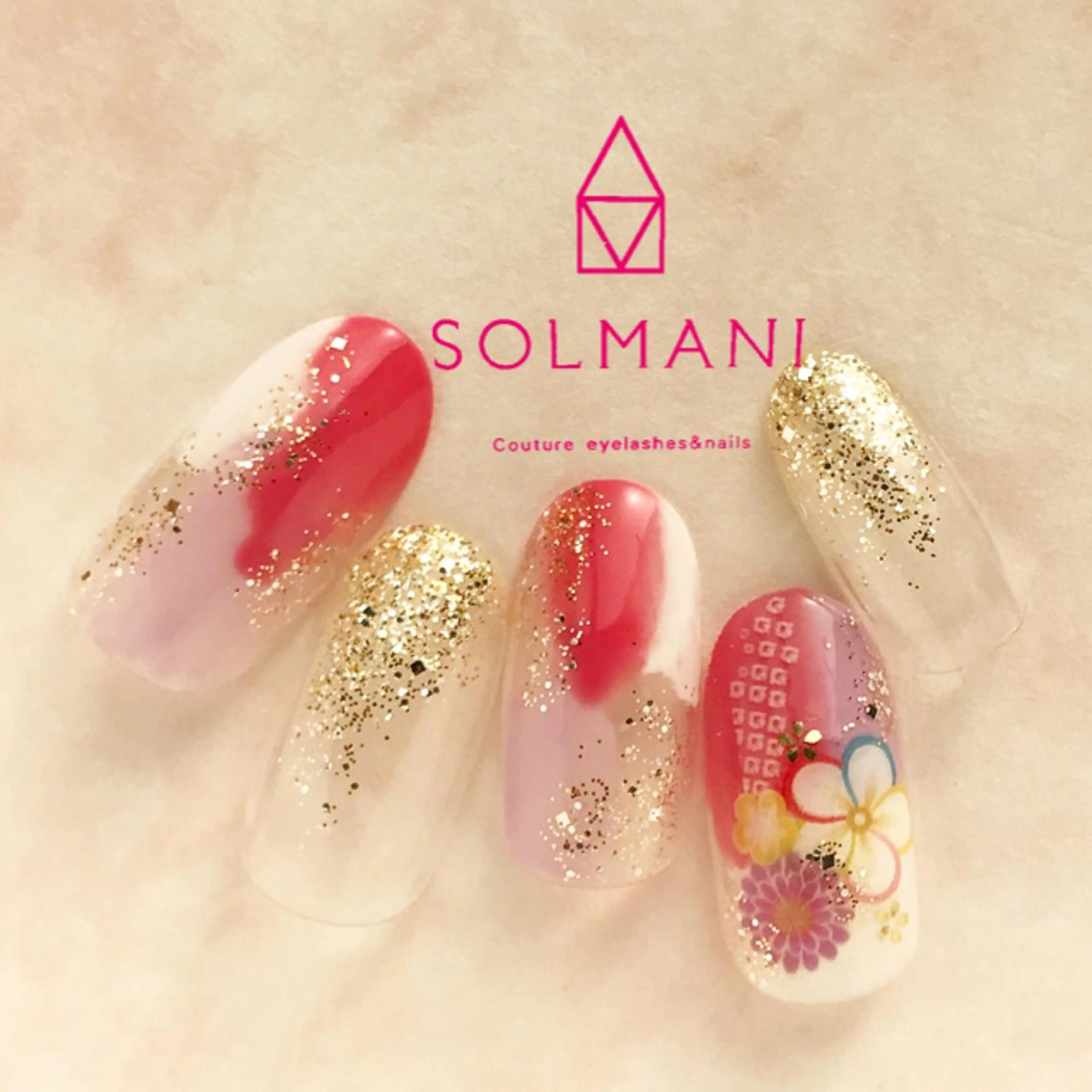 ネイル 成人式 長さ出し SOLMANI 予約担当のネイルデザイン