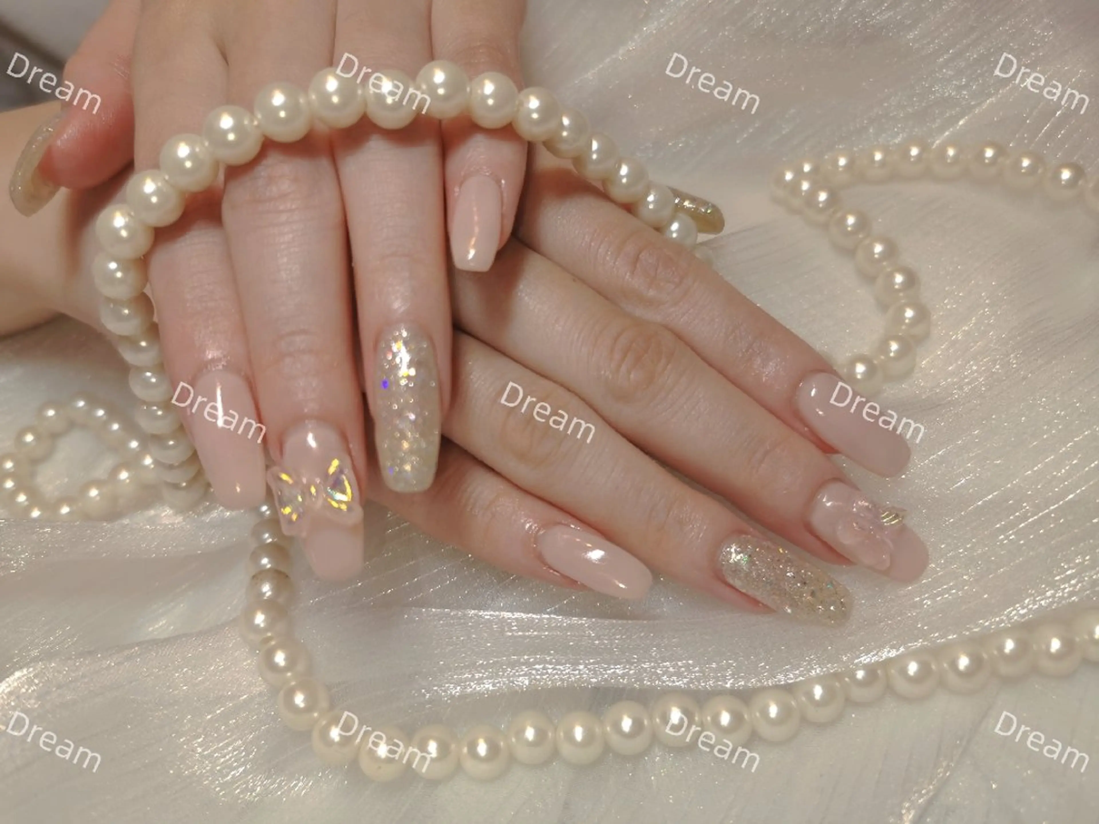 ネイル ハンドネイル ネイリストゆか💅 長さだし、深爪矯正のネイルデザイン