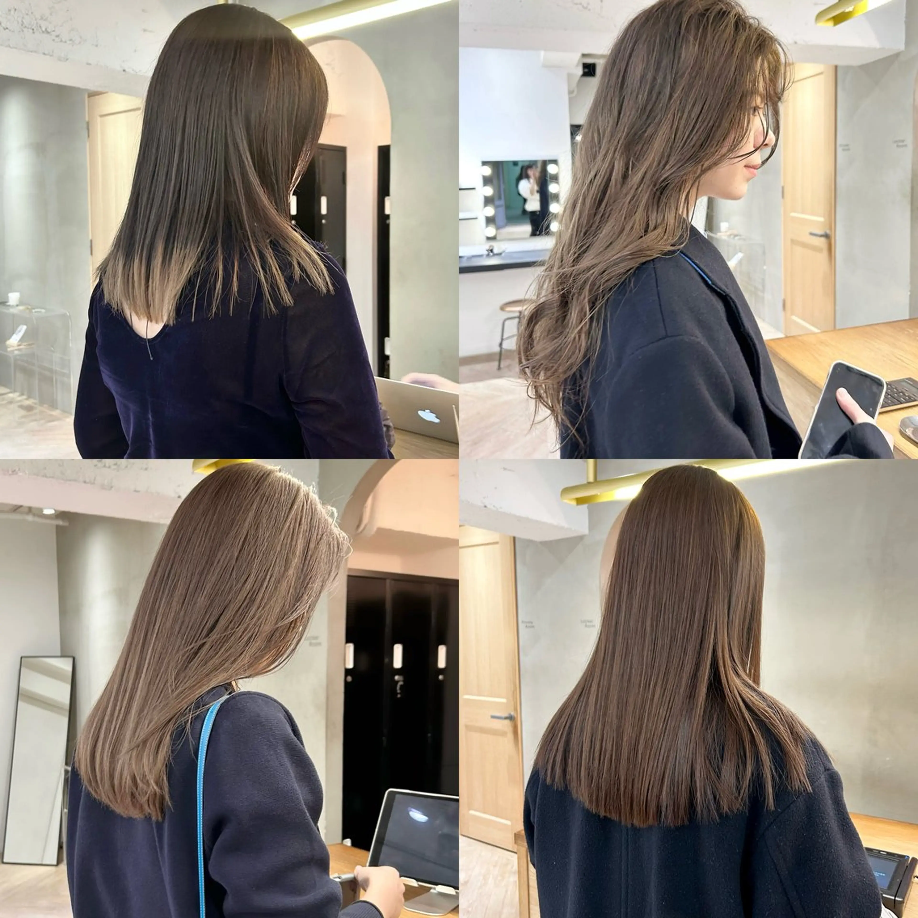 ロング カラー ベージュカラー ブリーチ ブラウンカラー 透明感カラー ダブルカラー レイヤーカット/栄/ 顔周り/キトウモエノのヘアスタイル