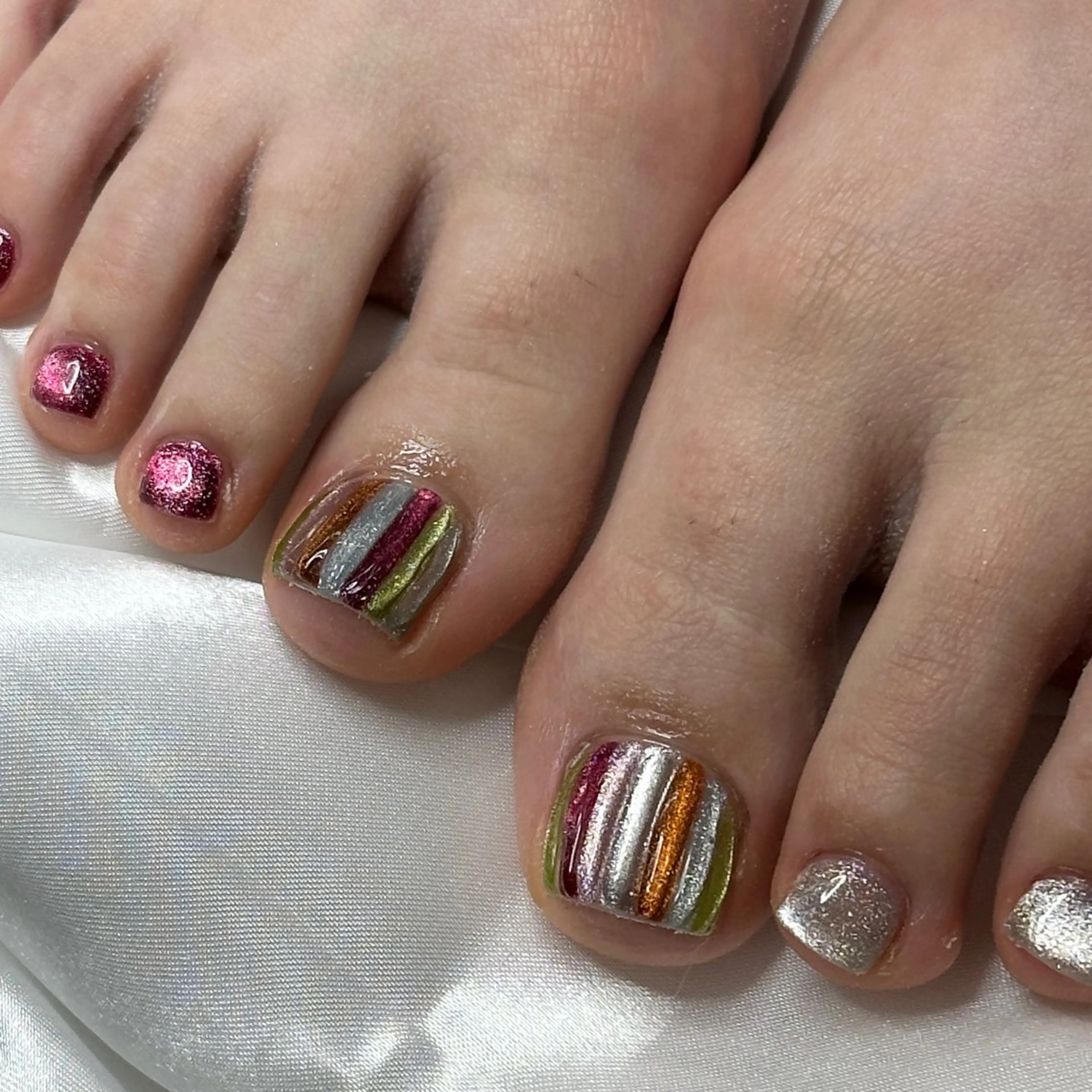 【フット】オフなし☆ワンカラー＋親指2本アート(持ち込み画像可)☆ご新規様限定の写真