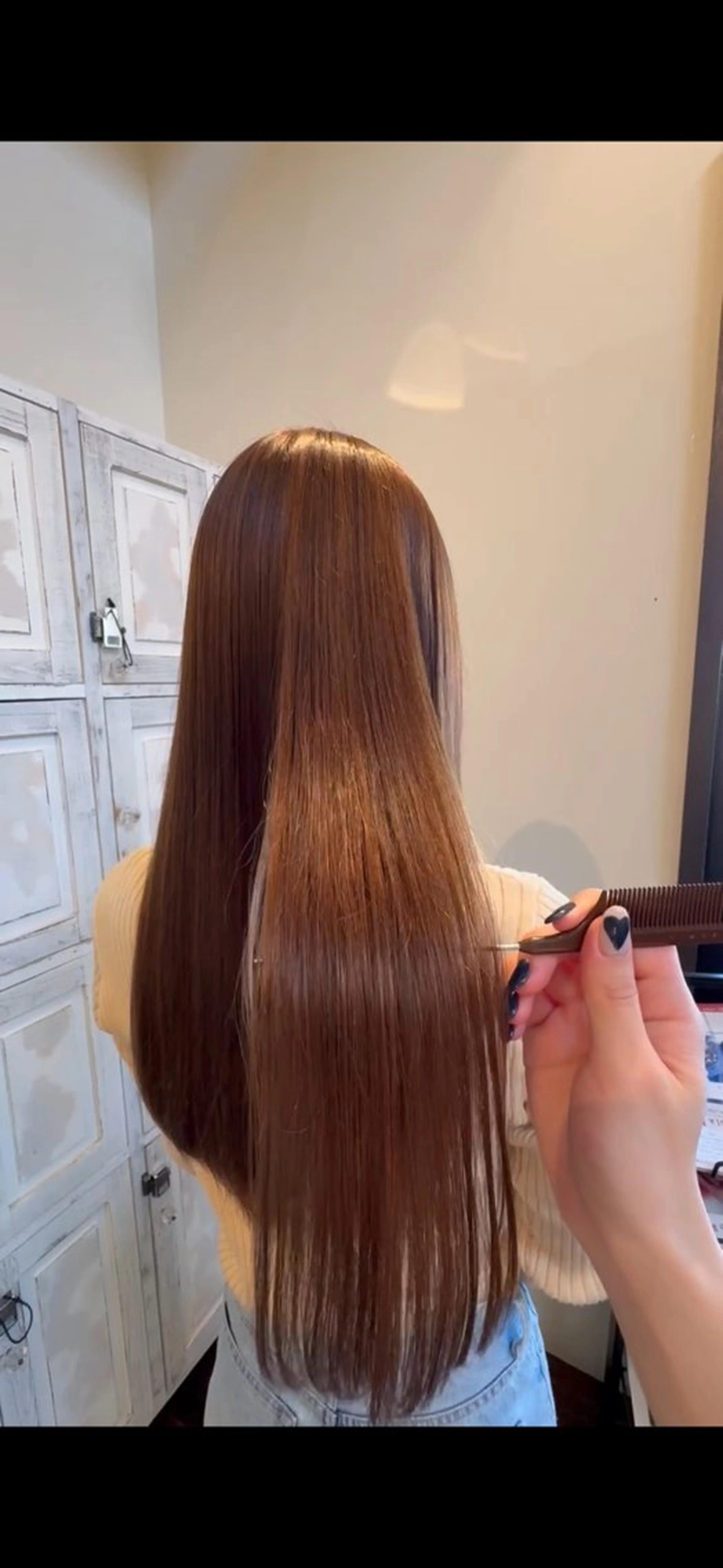 ロング 縮毛矯正 ルプラボウ/ 内藤ほのか/艶カラーのヘアスタイル