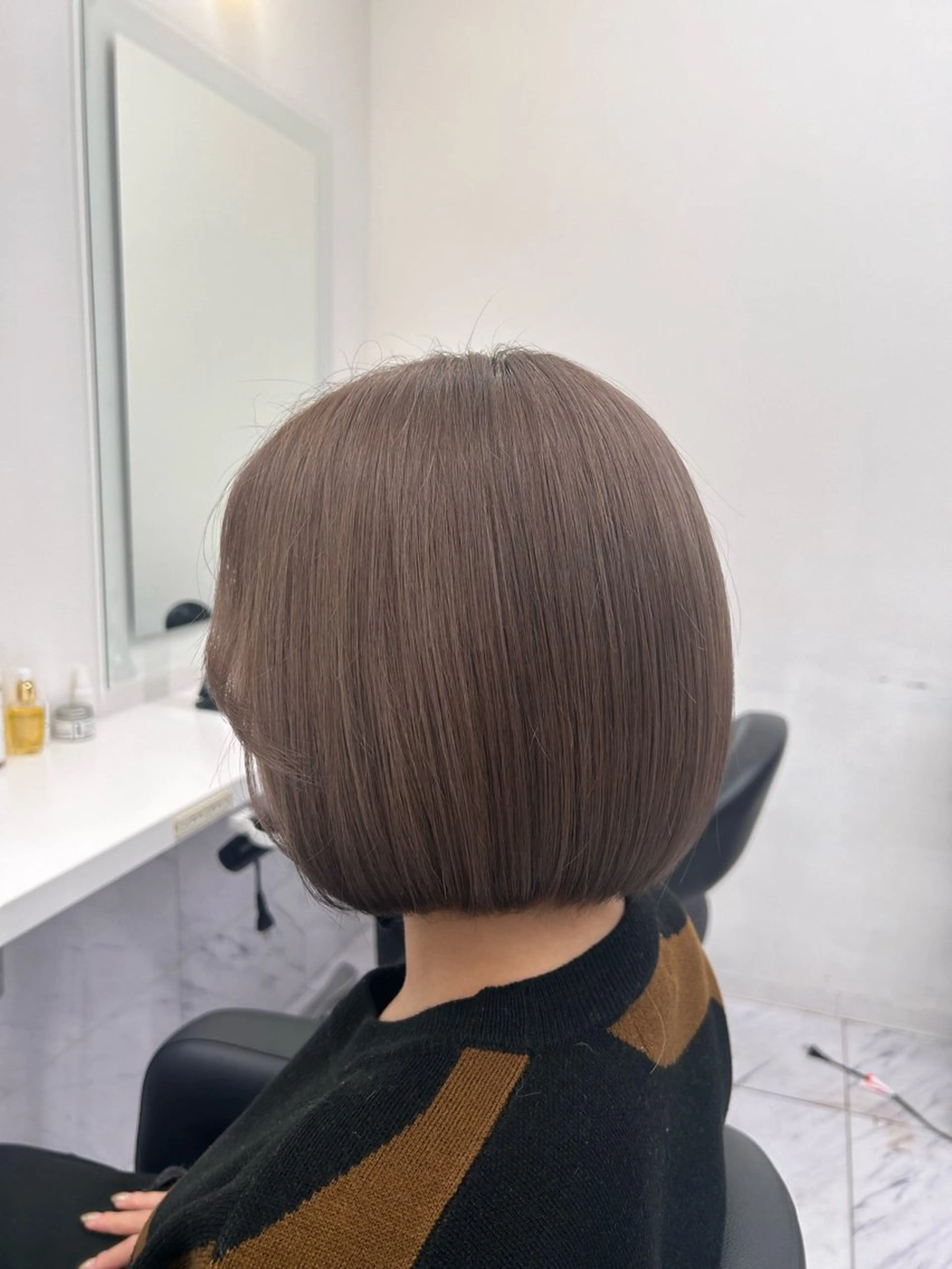 ミディアム カラー パーマ ヘアアレンジ メンズ キッズ ブリーチなしカラー/ ブラウン/レイヤーのヘアスタイル