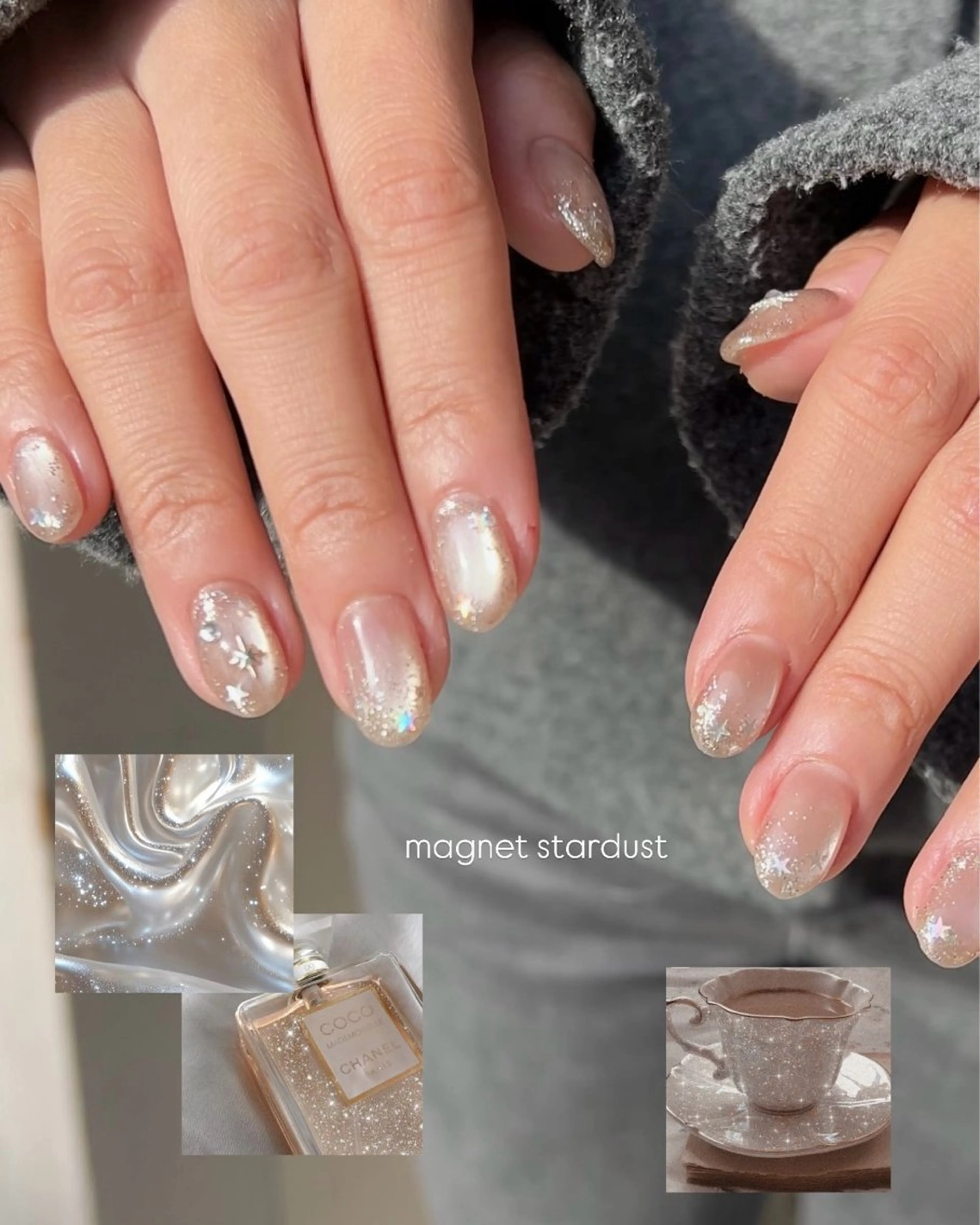 ネイル キラキラネイル マグネットネイル ハンドネイル garage nail_yukaのネイルデザイン