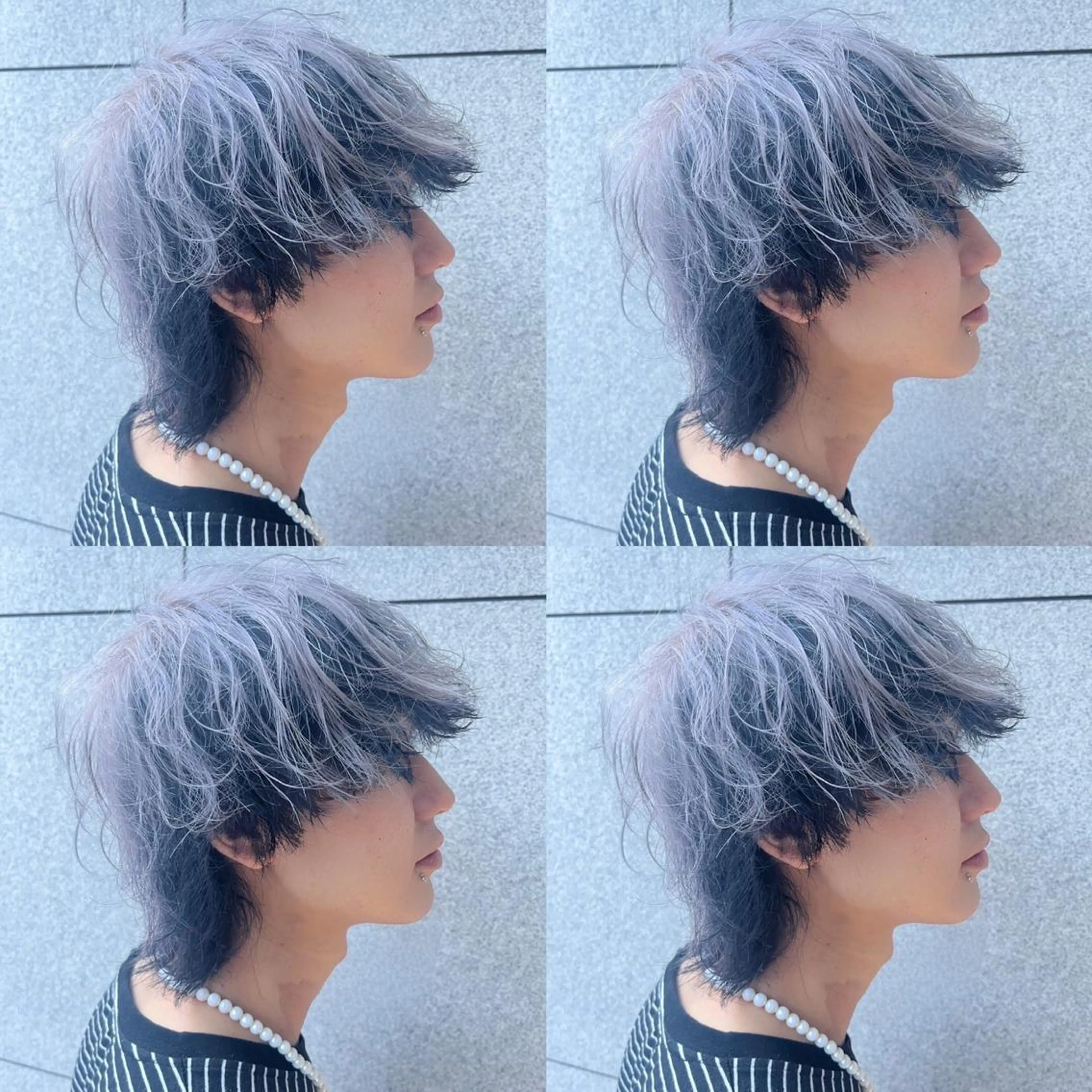 ショート カラー 黒髪 ブリーチ シルバー ホワイトシルバー 🥣ブリーチ・カラー 平城秀馬/原宿のヘアスタイル