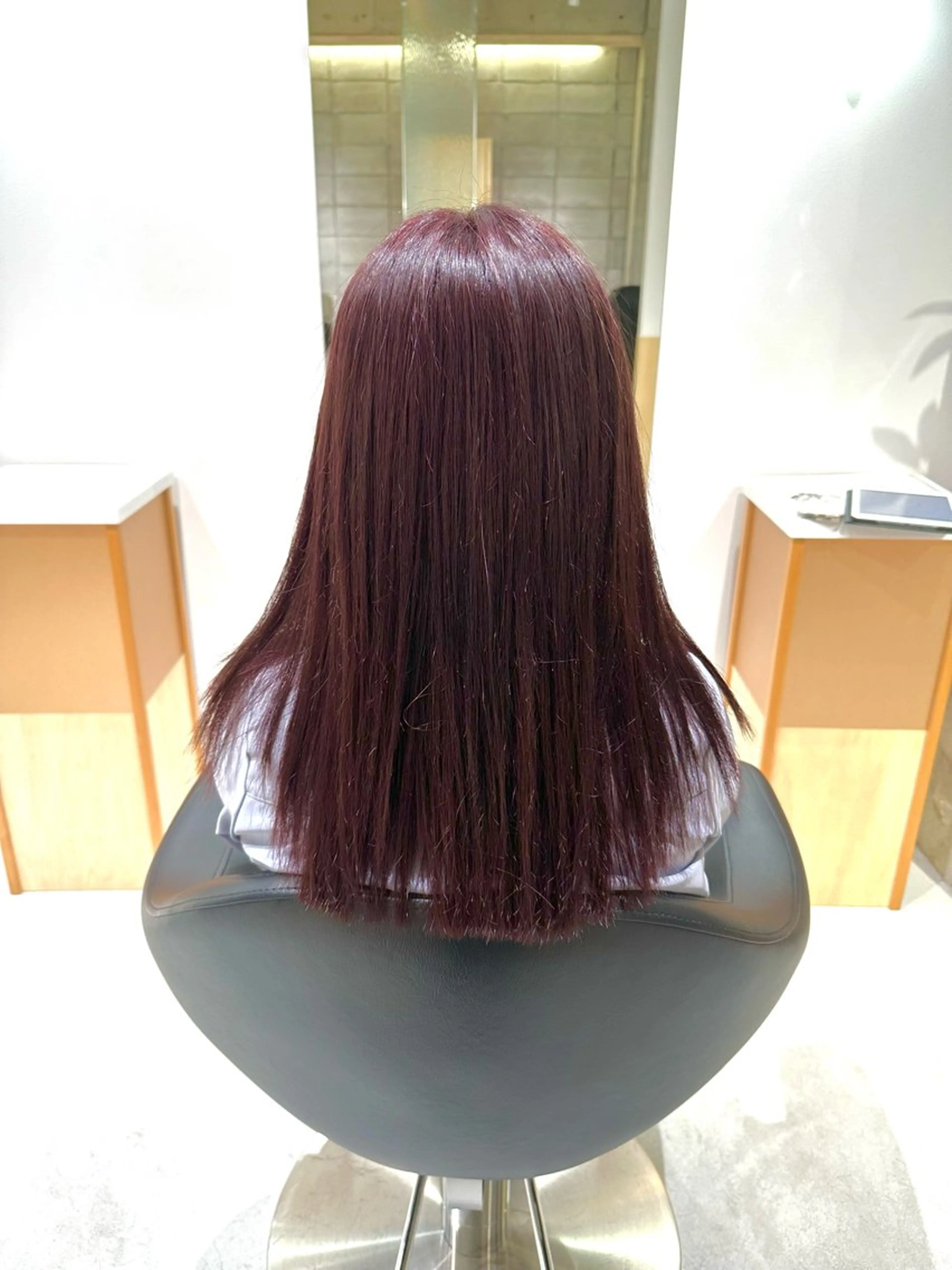 カラー ブラウンカラー カシス ピンクカラー ヘアカラー トリートメント ヘッドスパ 水野 胡亜のヘアスタイル