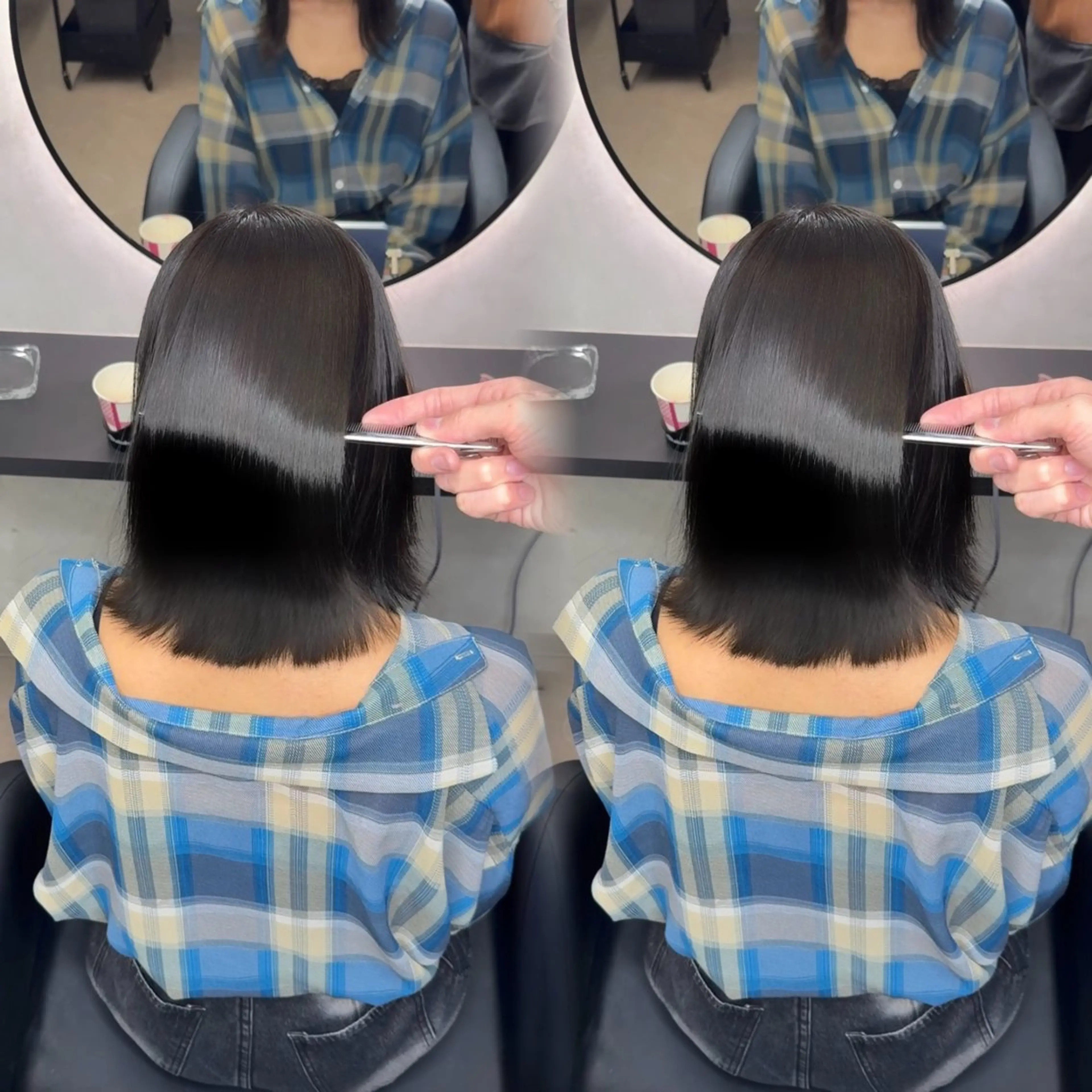 セミロング ヘアアレンジ カット 縮毛矯正 トリートメント 新宿 /髪質改善/ 縮毛矯正/ヒュウガのヘアスタイル