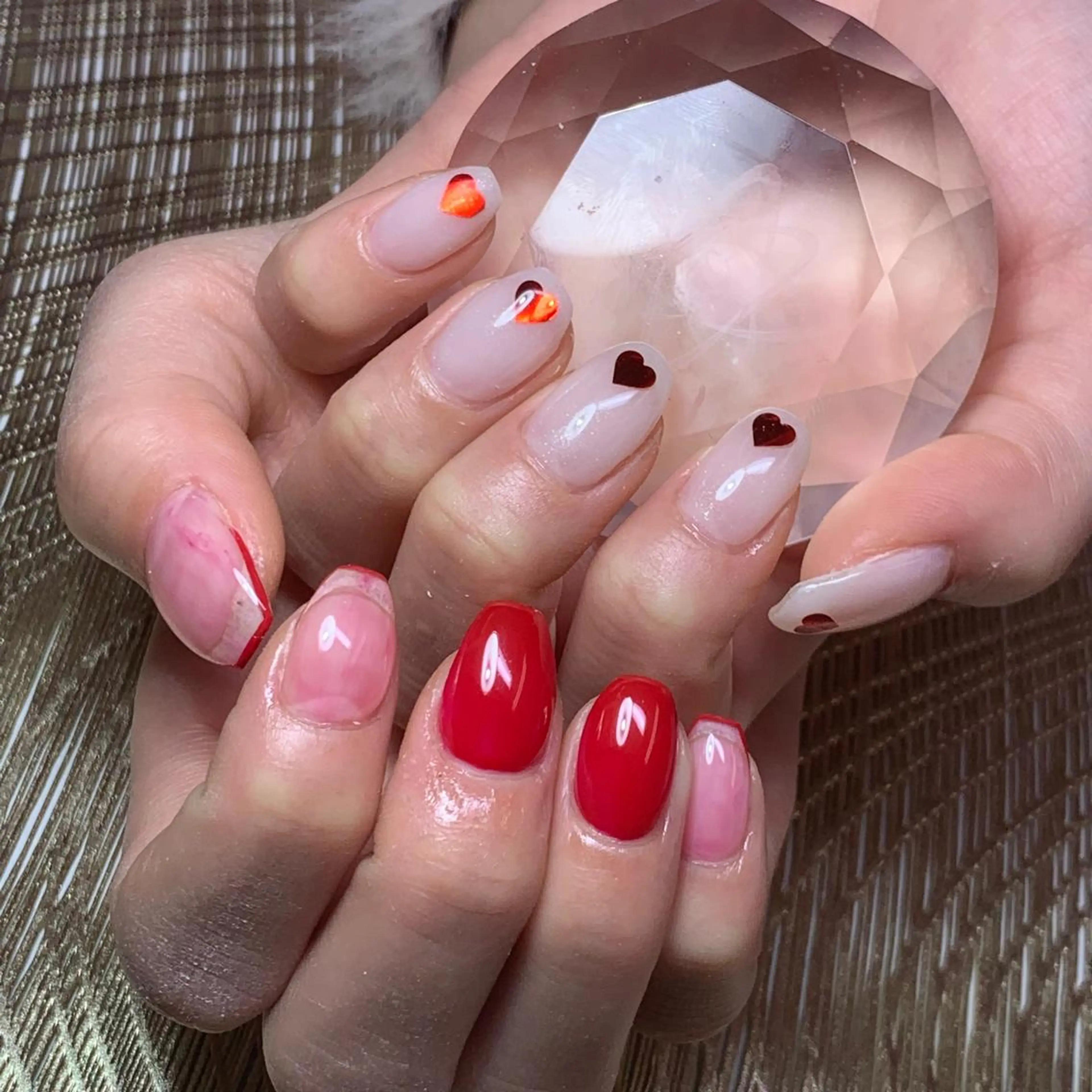 ネイル ハンドネイル καρδιά -ｶﾙﾃﾞｨｱ-のネイルデザイン