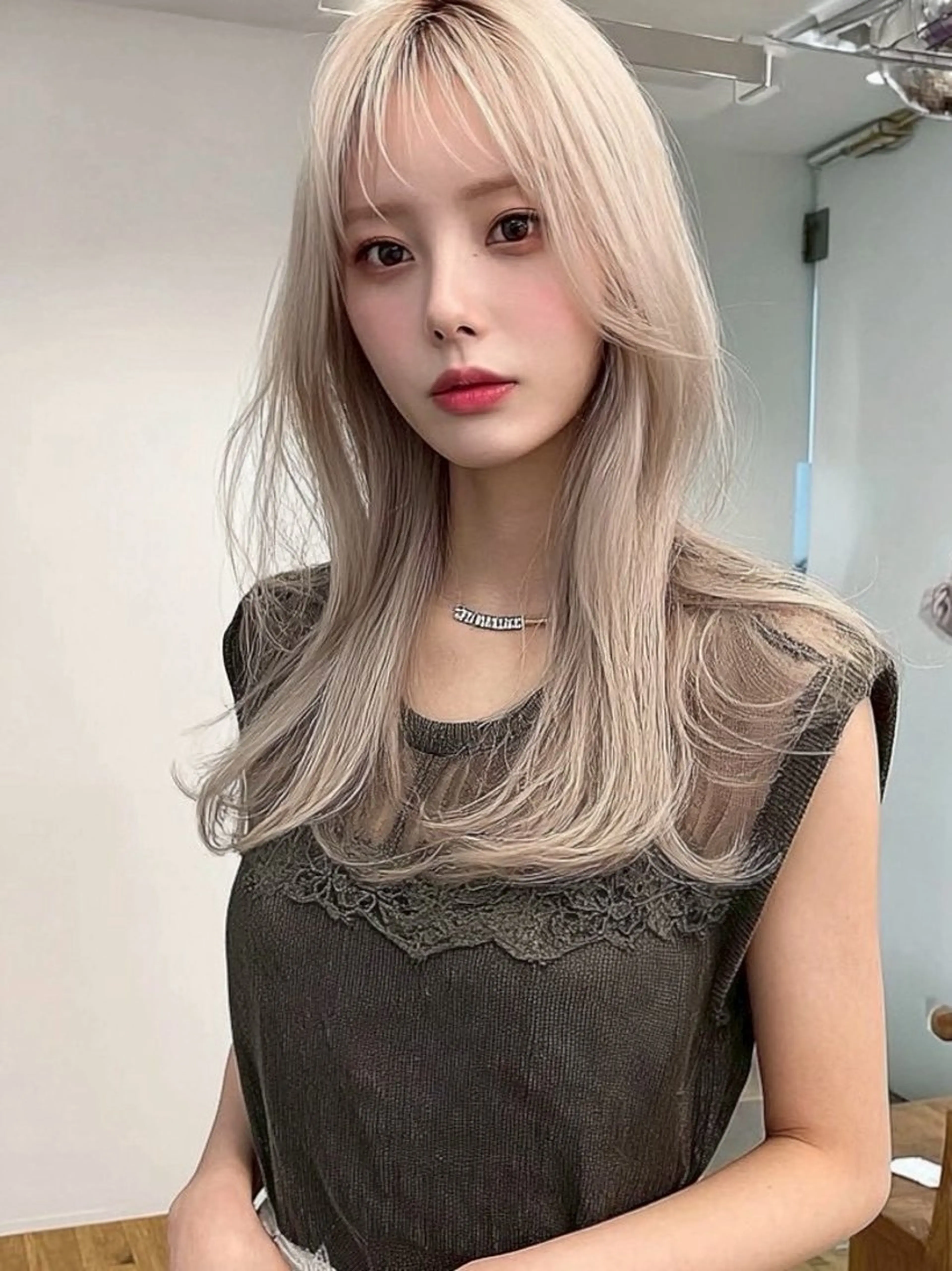 ロング カラー ブリーチ ハッシュカット カット ヘアカラー Saki/お悩み解決 /似合わせカットのヘアスタイル