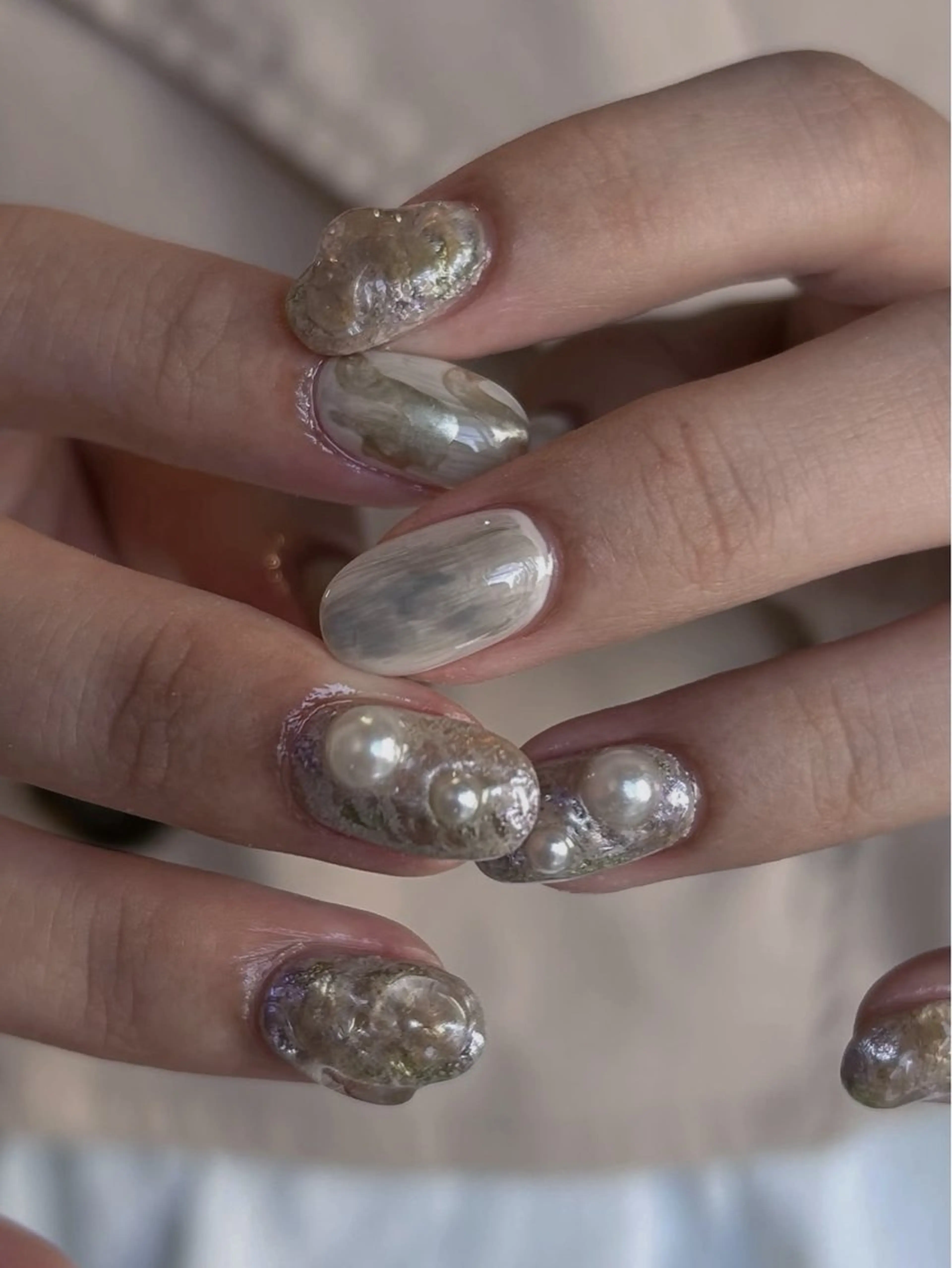 ネイル アートネイル 韓国ネイル ニュアンスネイル ぷっくりネイル ハンドネイル ハンドケア talo .のネイルデザイン