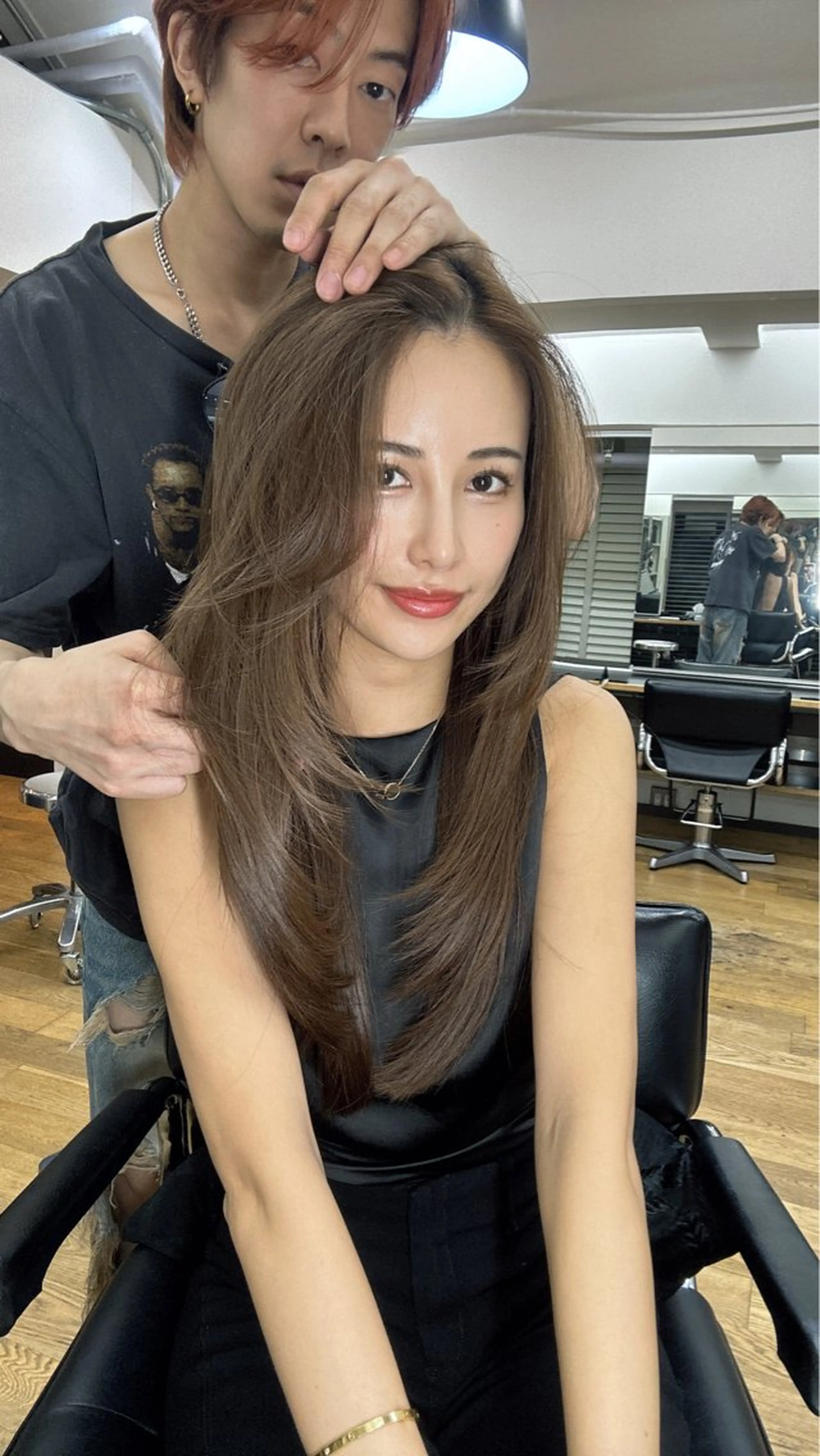 ロング 🇨🇳ワンホンヘア 下田鉄也のヘアスタイル