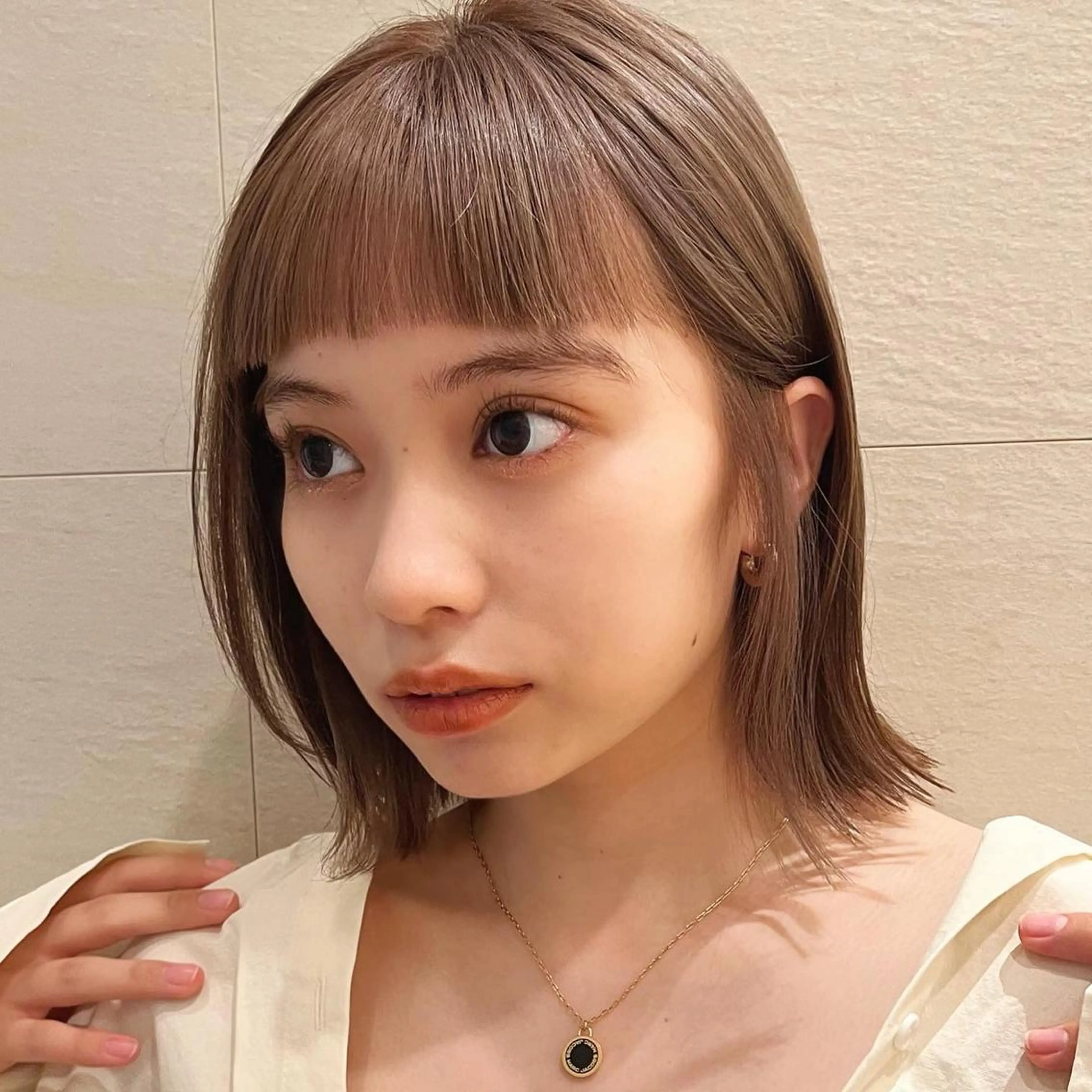 ミディアム カラー カット ヘアカラー トリートメント 🌱小顔ヘア/ボブ ミディアム/双葉🌱のヘアスタイル