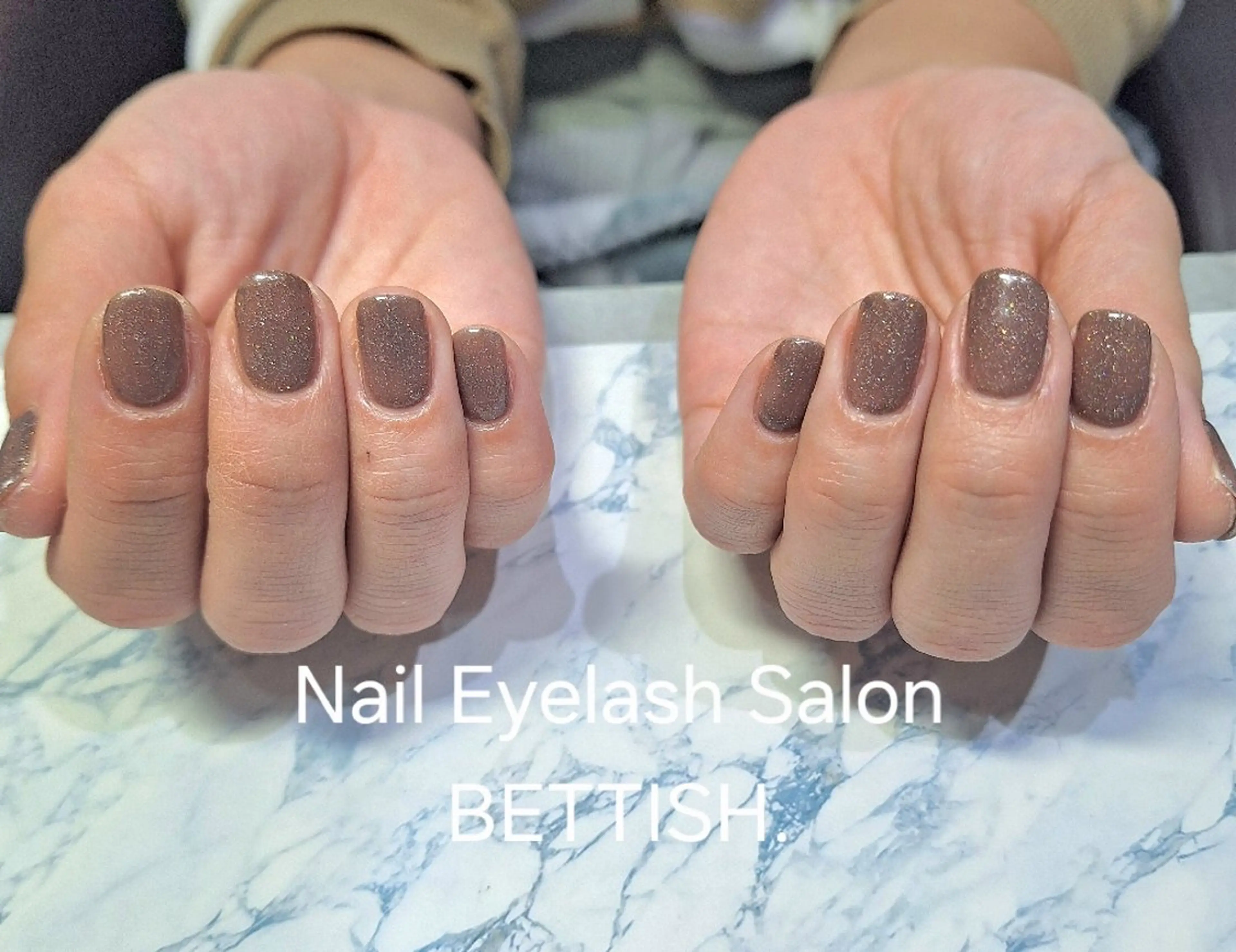 ネイル ブラウン ラメ(グリッター) ハンドネイル BETTISH AIRIのネイルデザイン
