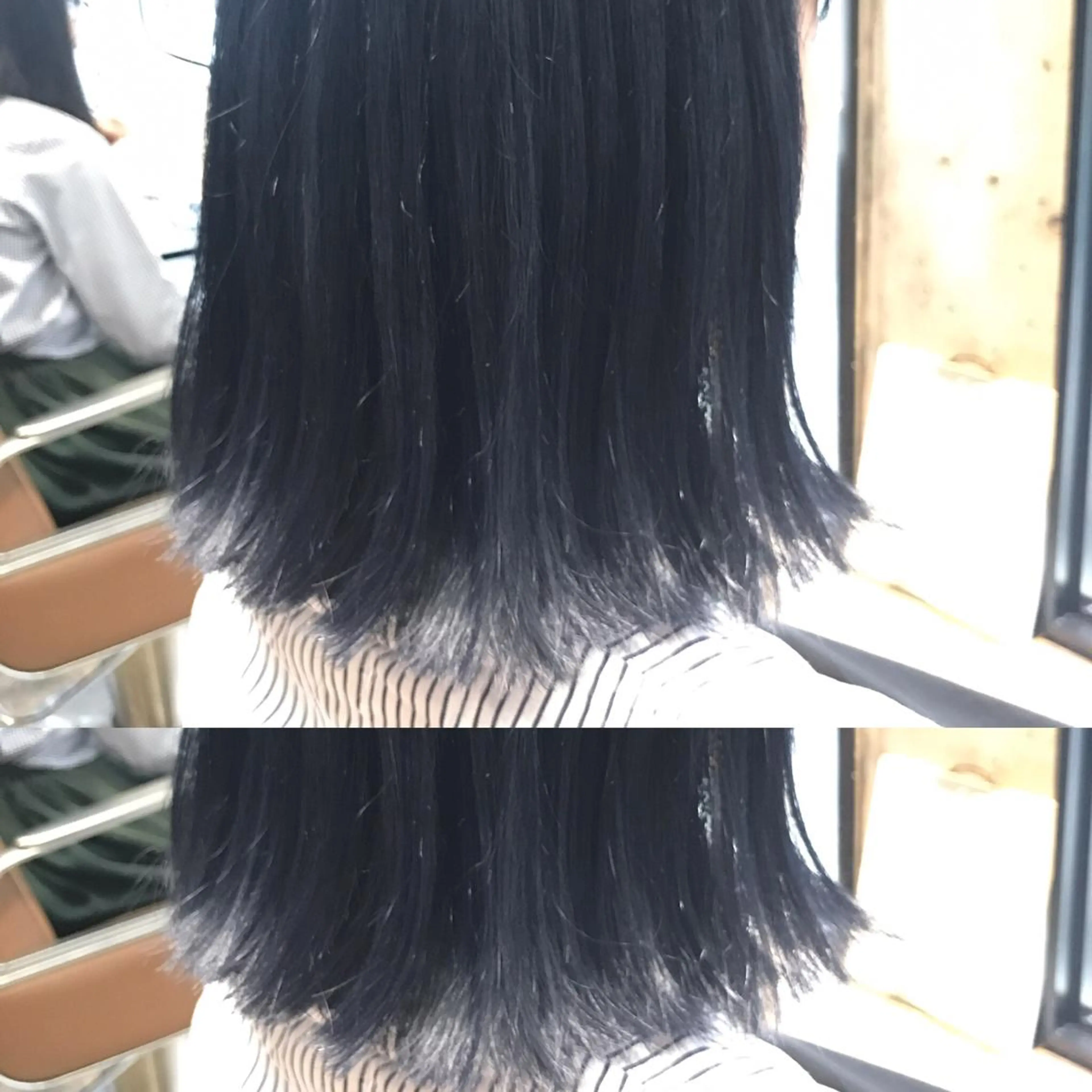 ショート カラー 黒髪 ダブルカラー ネイビーカラー サロンドミルク 原宿のヘアスタイル