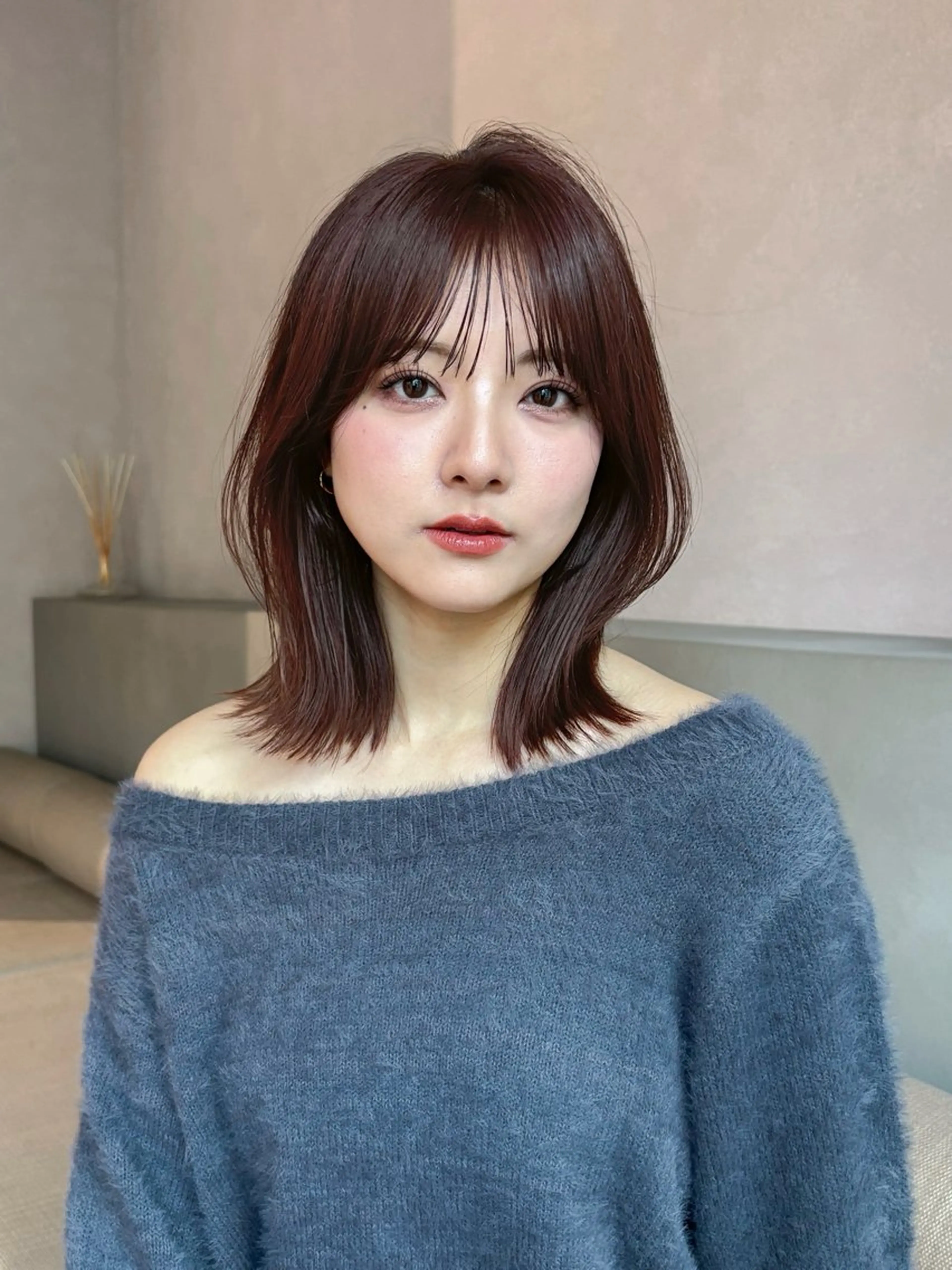 ミディアム カラー ren ボブロブ/ミディアムのヘアスタイル