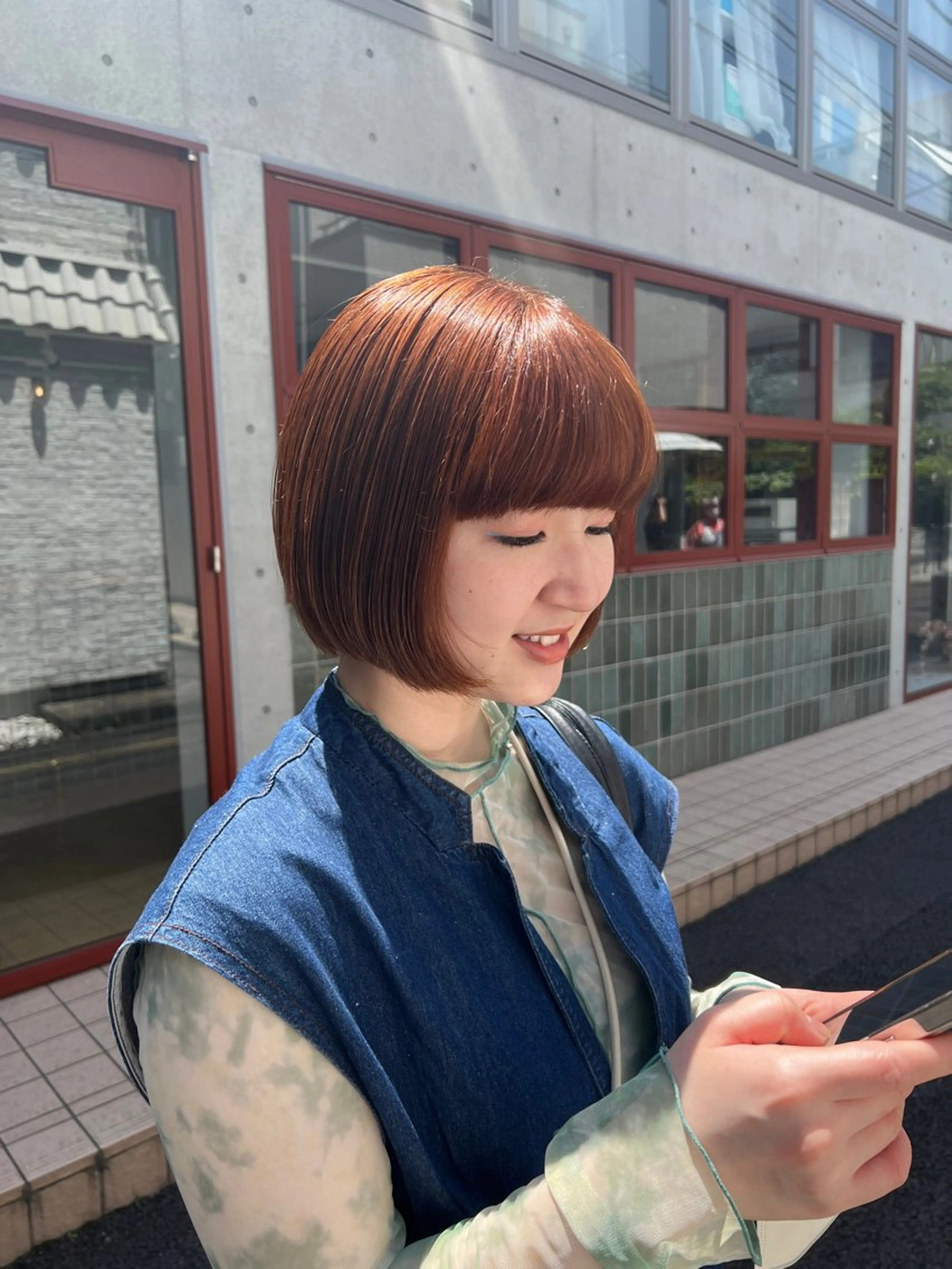 ショート カラー パーマ/ボブ /レイヤー チヒロのヘアスタイル