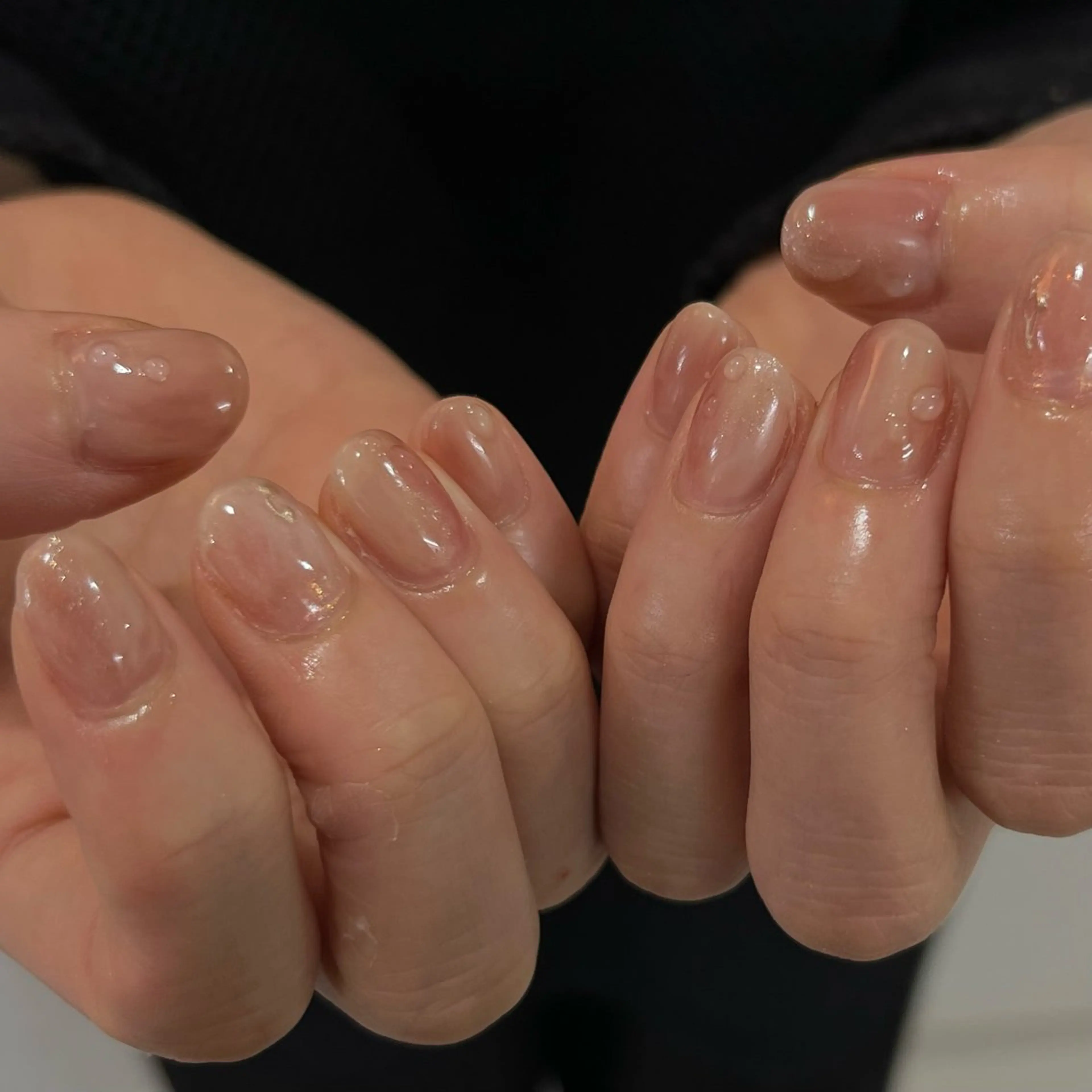 ネイル ハンドネイル Ray. ちゅるん系ニュアンスのネイルデザイン