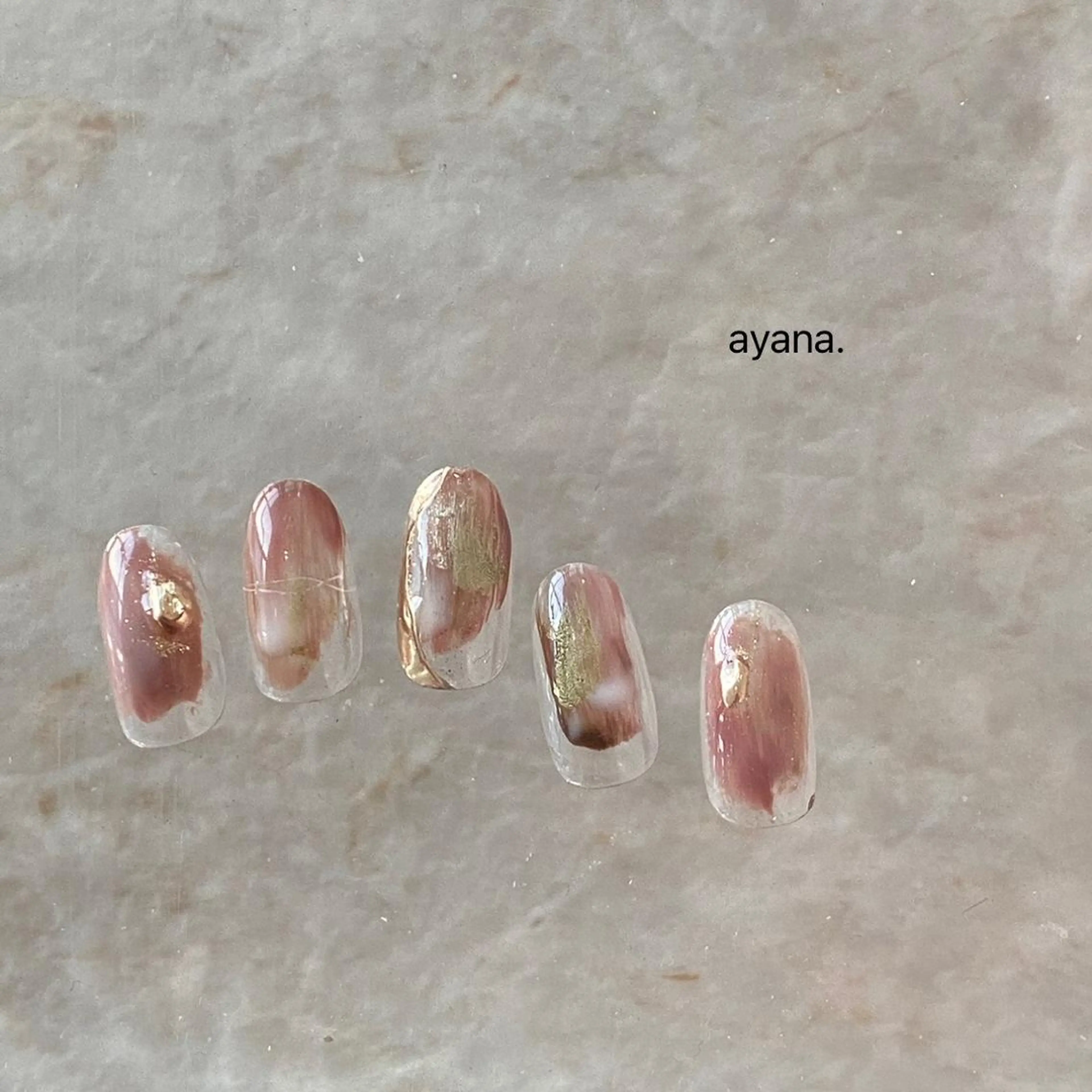 ネイル ブラウン ジェルネイル ミラーネイル ニュアンスネイル オフィスネイル ayana nails所属・nail salon ayanaのネイルデザイン
