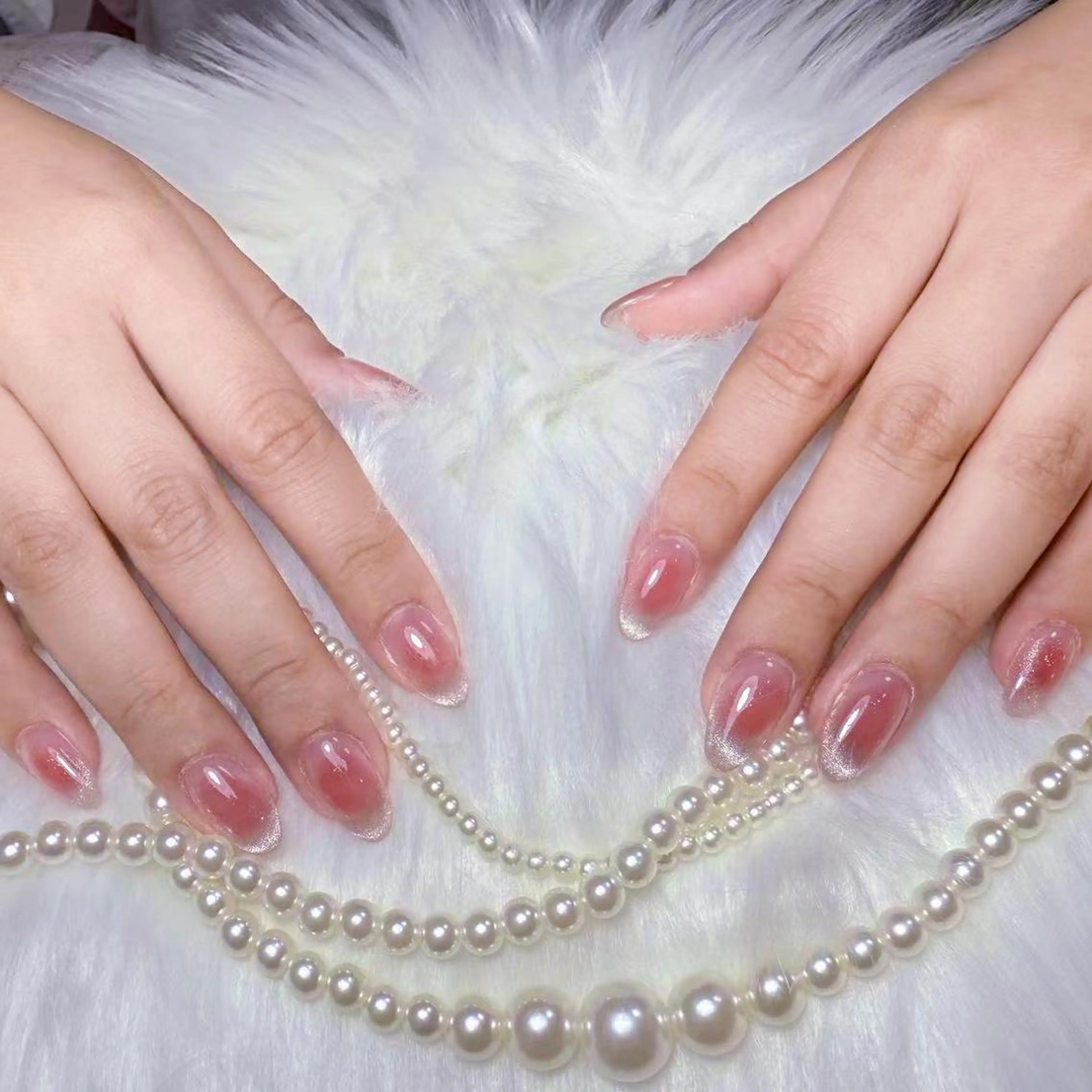 ネイル アートネイル オーロラネイル ガーリー キラキラネイル 韓国ネイル ハンドネイル DIANMOND NAIL🌸のネイルデザイン