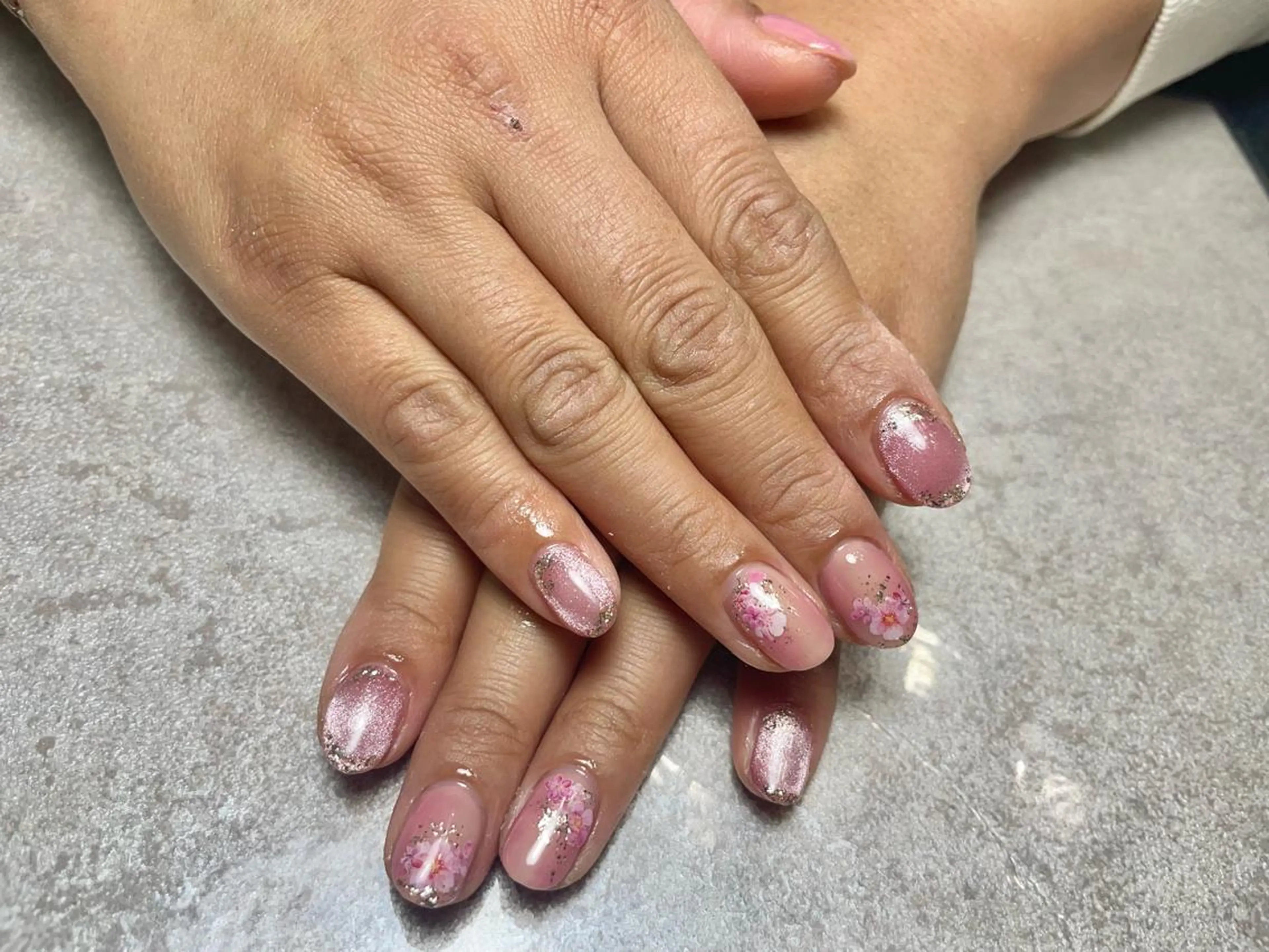 ネイル 桜ネイル ジェルネイル マグネットネイル パラジェル ピンク BLANCEnail所属・BLANCnail yuuのネイルデザイン