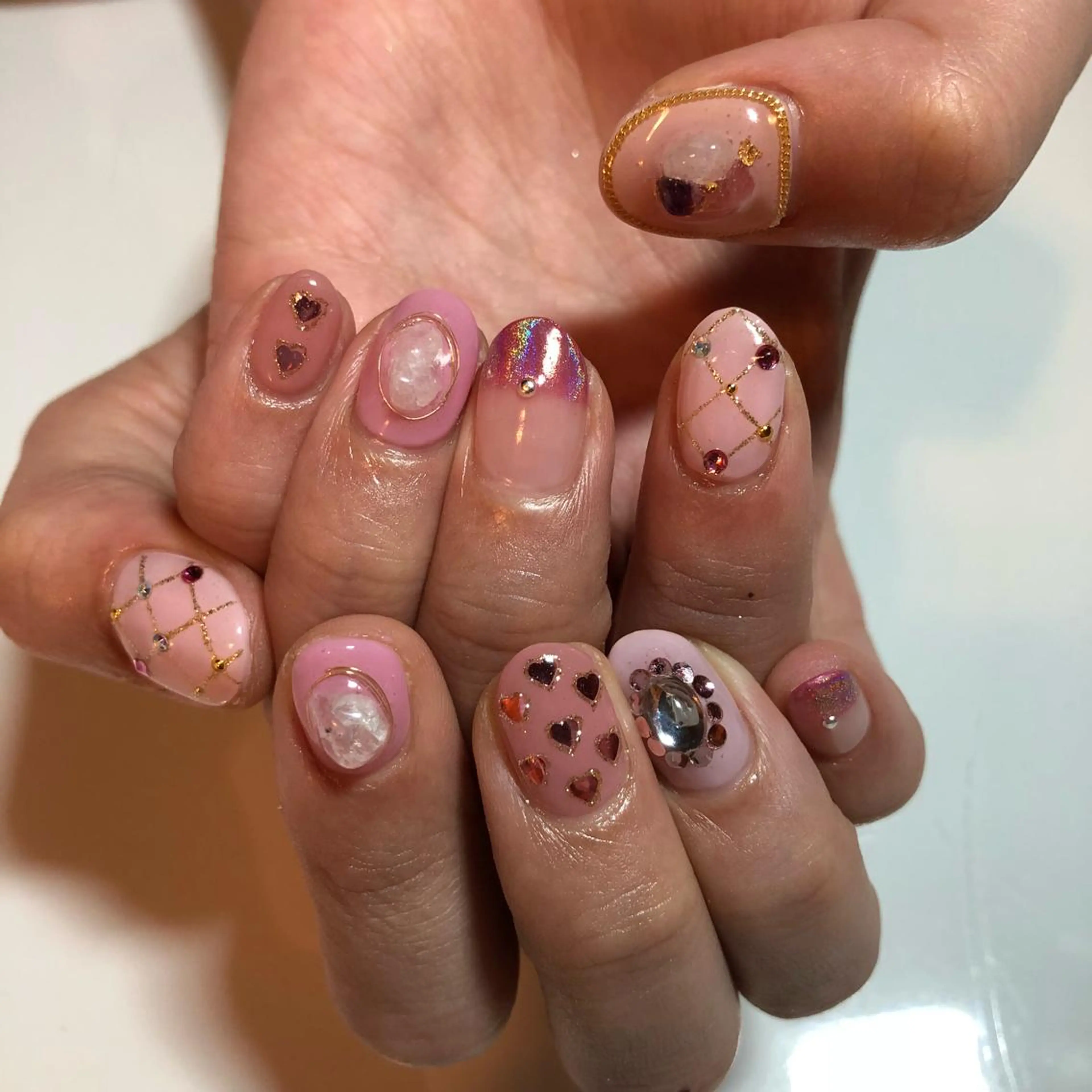 ネイル ピンク g-up nail所属・米田 律子のネイルデザイン