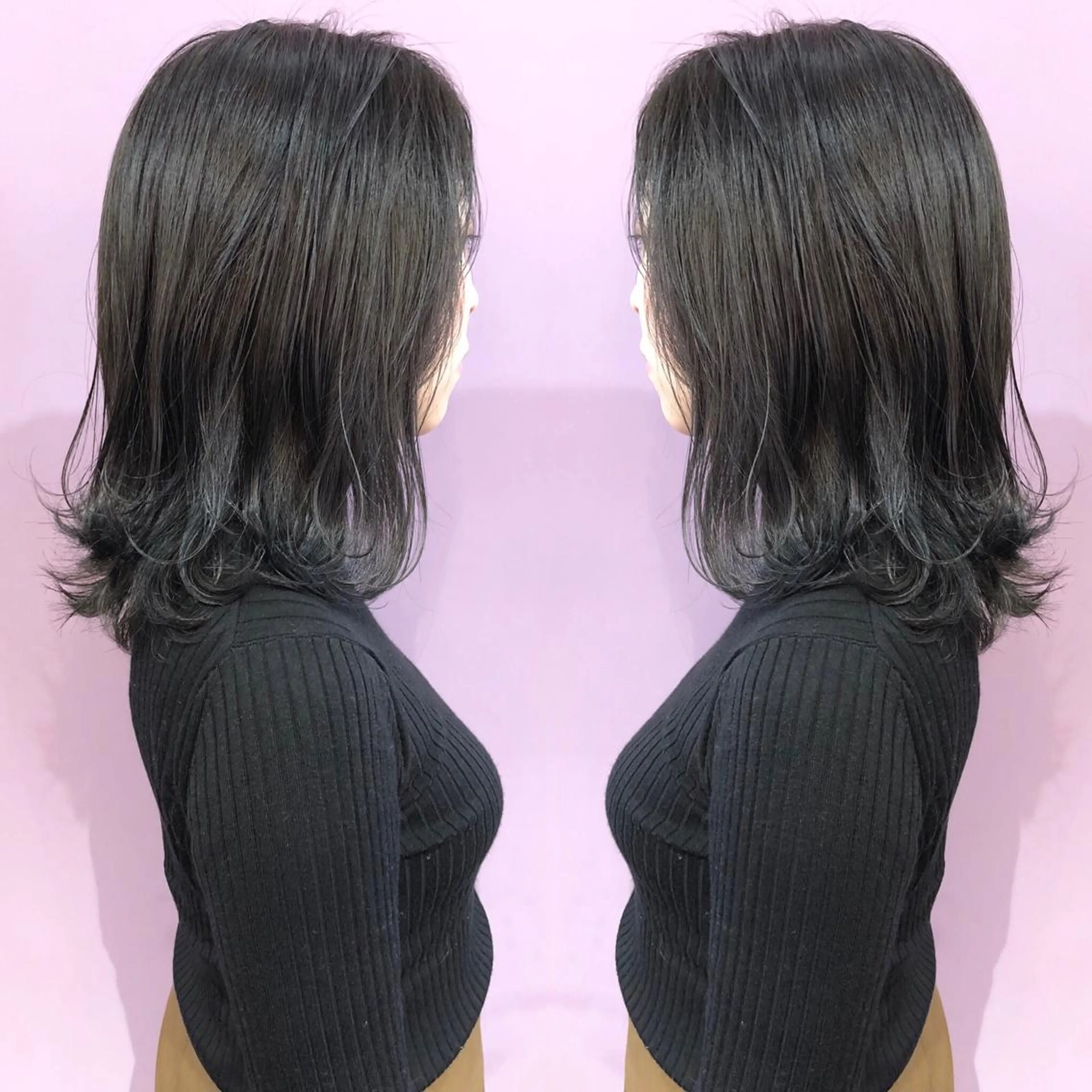 ミディアム カラー パーマ 髪質改善 細川 亮のヘアスタイル