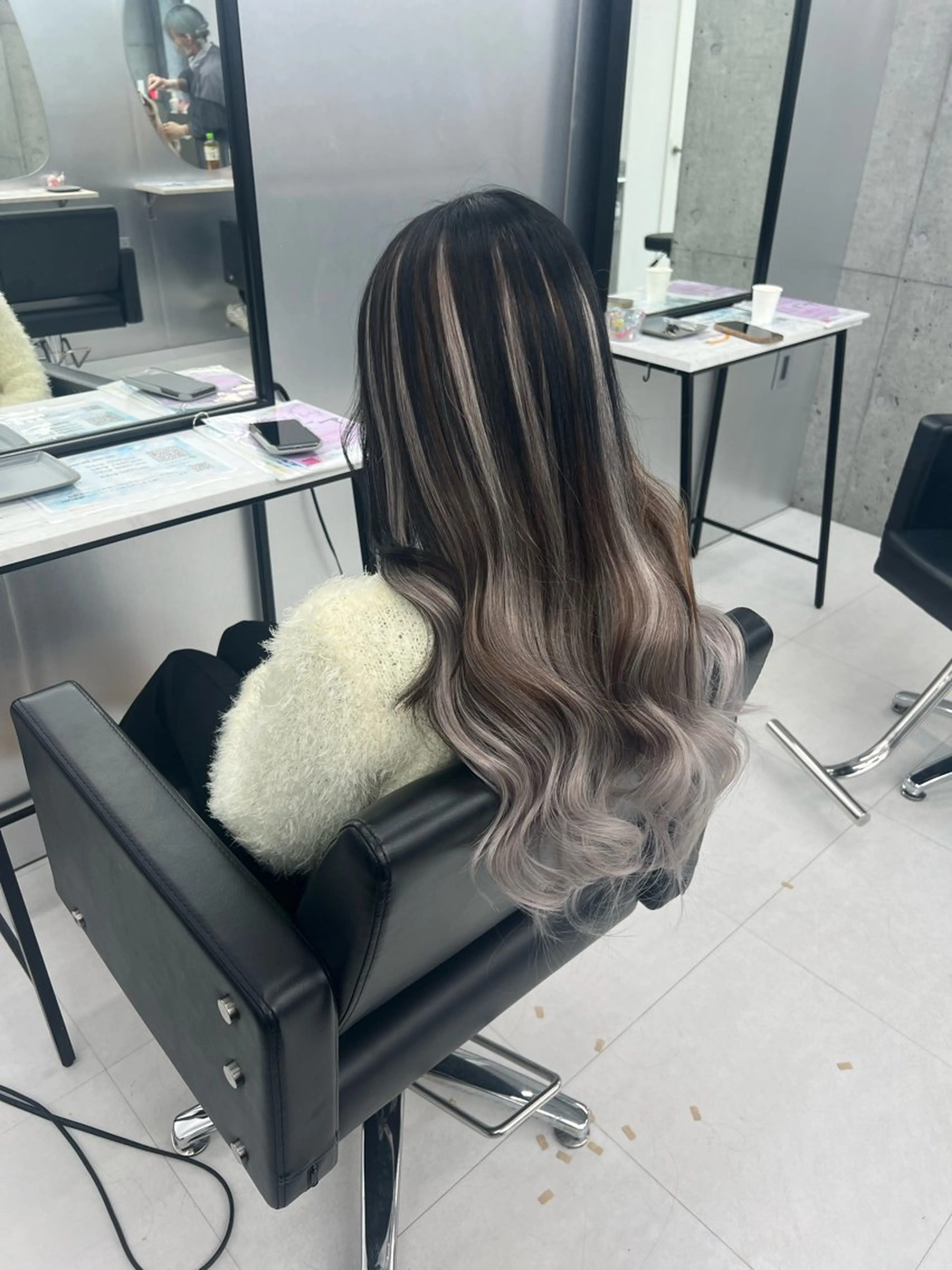 ロング カラー ヘアアレンジ カット エクステ ヘアセット 👑垢抜け韓国ヘア ハッシュカット唯澄のヘアスタイル