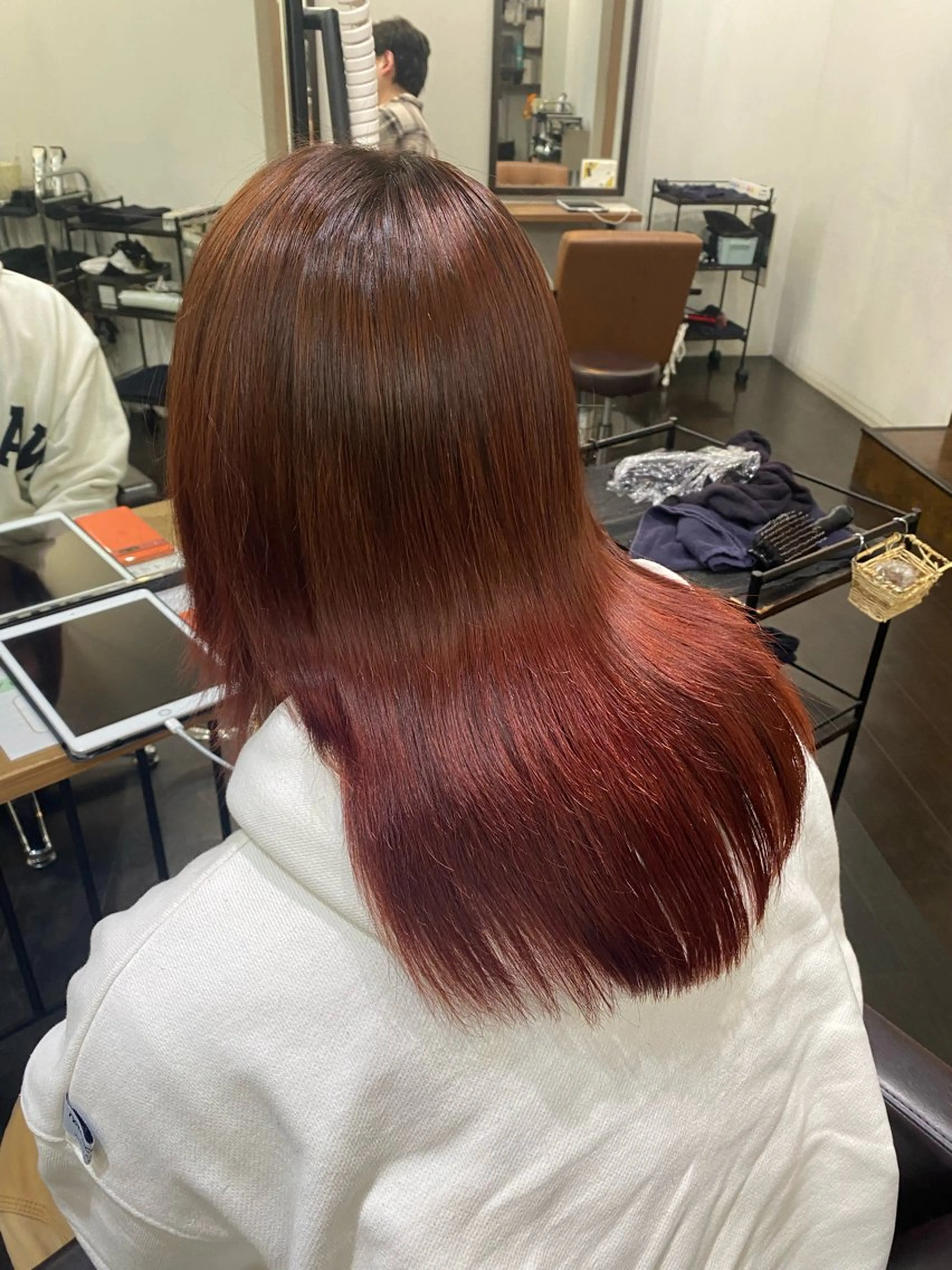 セミロング カラー ヘアアレンジ 🍒ᩚ名駅/艶髪 縮毛矯正/あゆ🍒ᩚのヘアスタイル