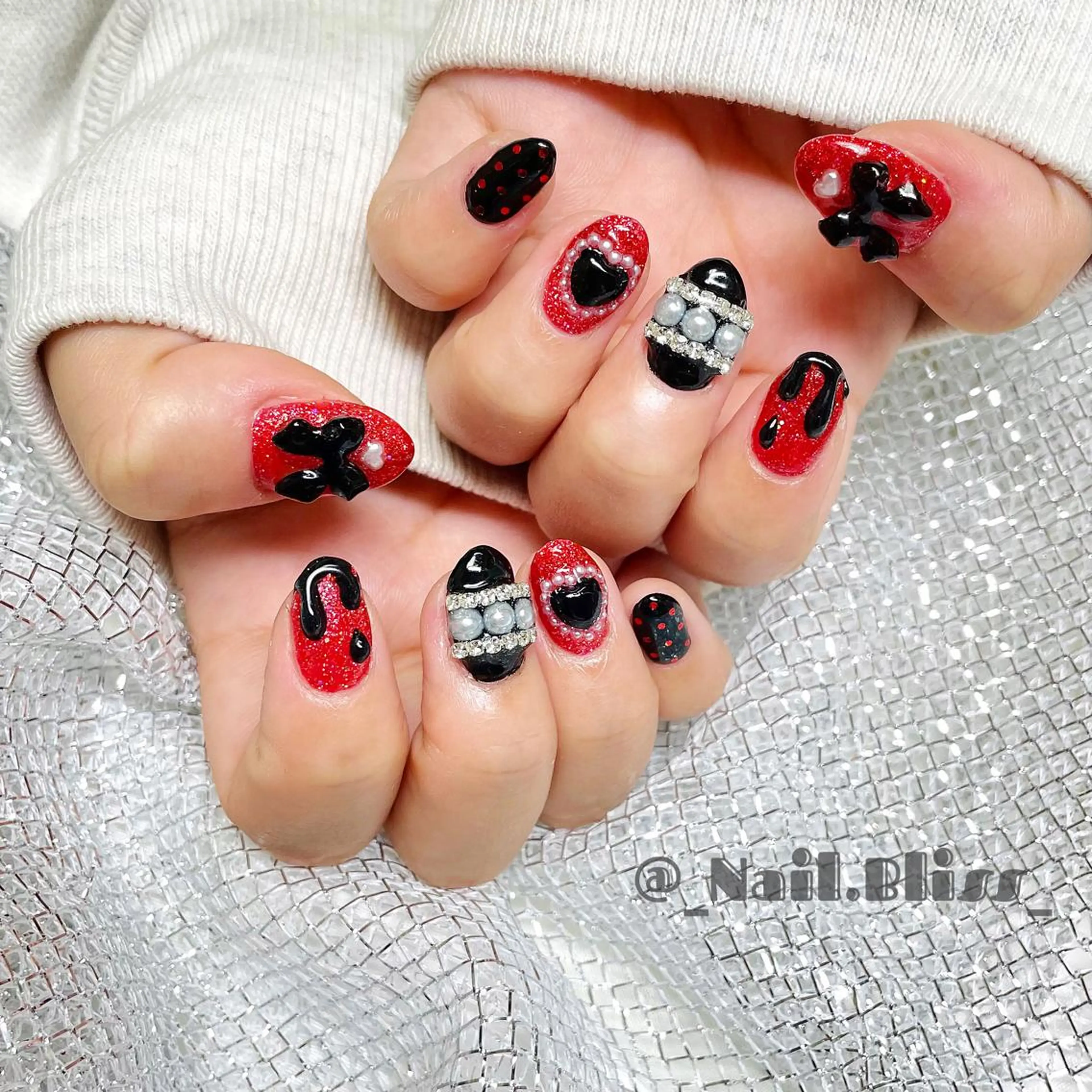 ネイル バレンタイン ハンドネイル NAIL BLISSのネイルデザイン