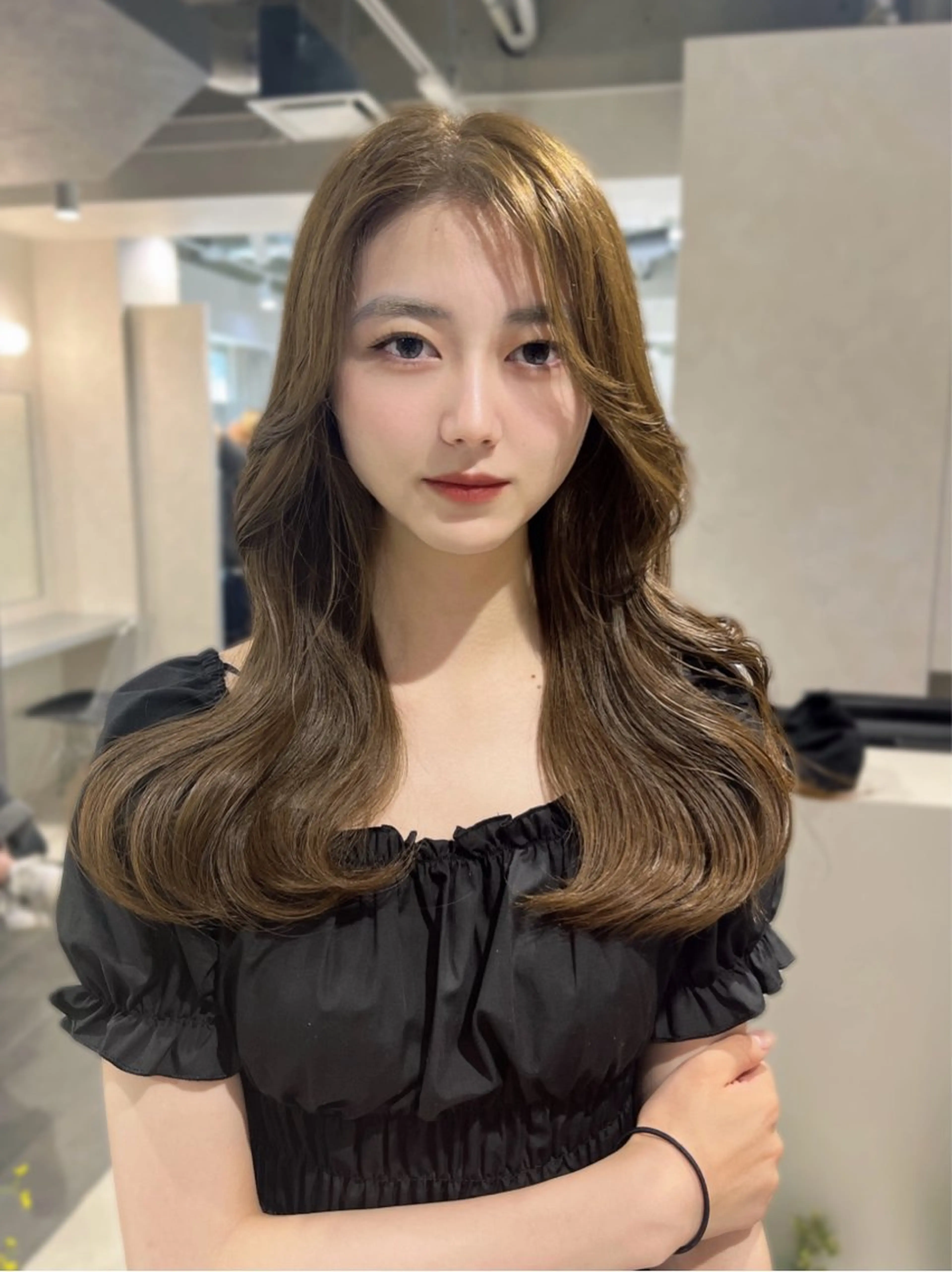 セミロング カラー ベージュカラー ブリーチ ダブルカラー ブリーチなしカラー カット ヘアカラー トリートメント 韓国レイヤー×モテ髪 /MITSUKI🤍のヘアスタイル