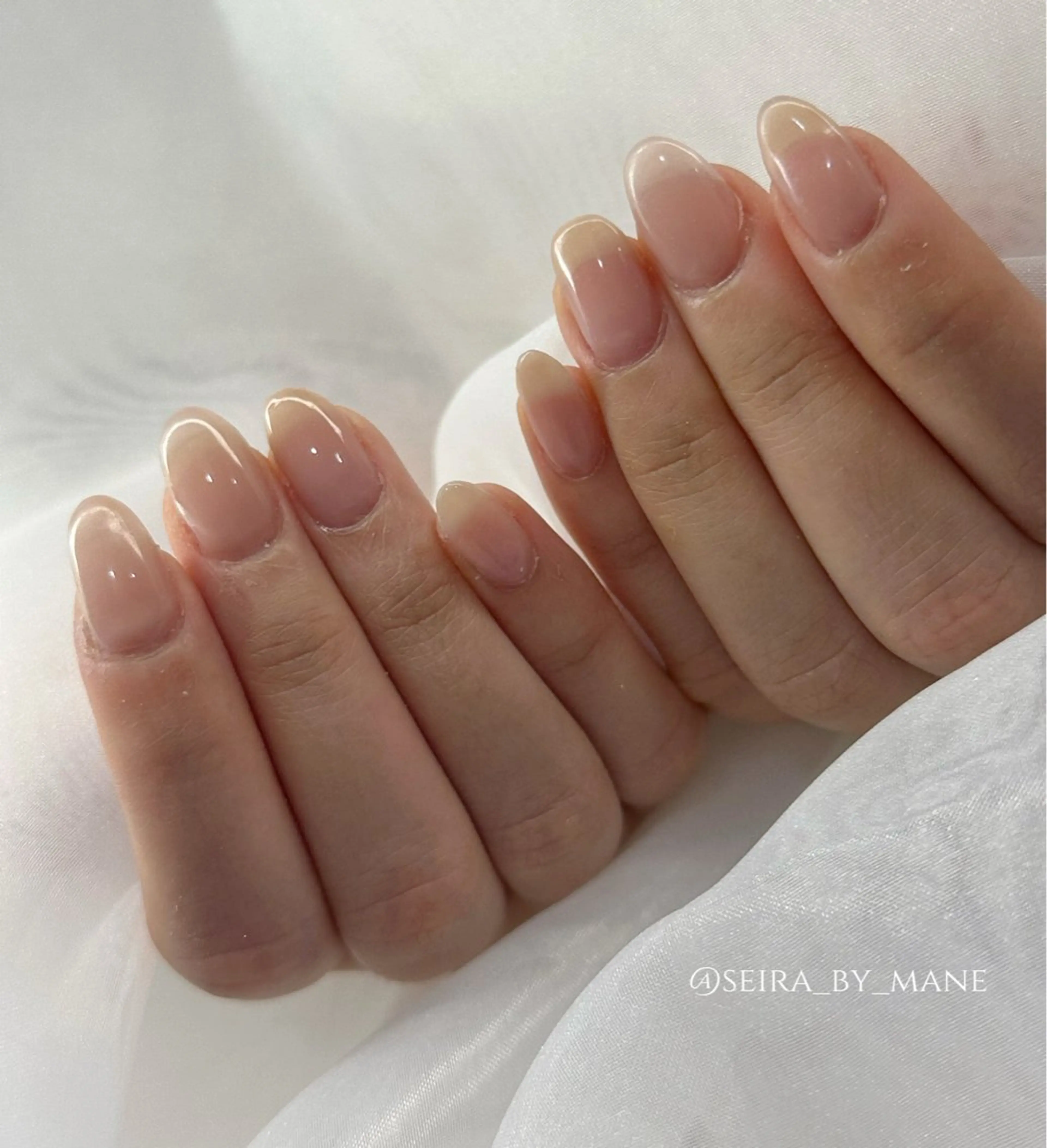 ネイル ピンク ピンクベージュ シンプルネイル ハンドネイル フットネイル プライベートサロンmane【モーネ】eyelash salon＆nail所属・堀 青空のネイルデザイン