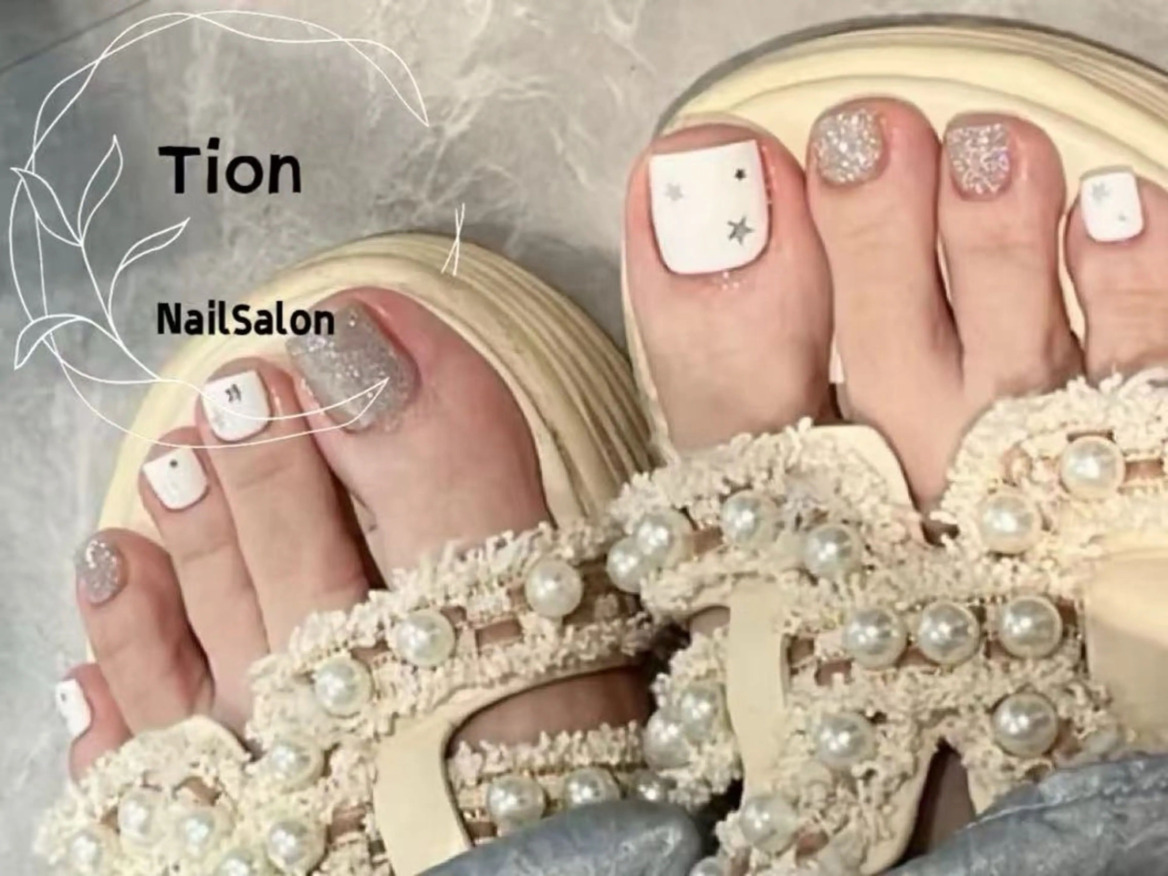 ネイル チークネイル 長さ出し フットネイル フレンチネイル ジェルネイル Nailsalon Tion武蔵小杉店のネイルデザイン