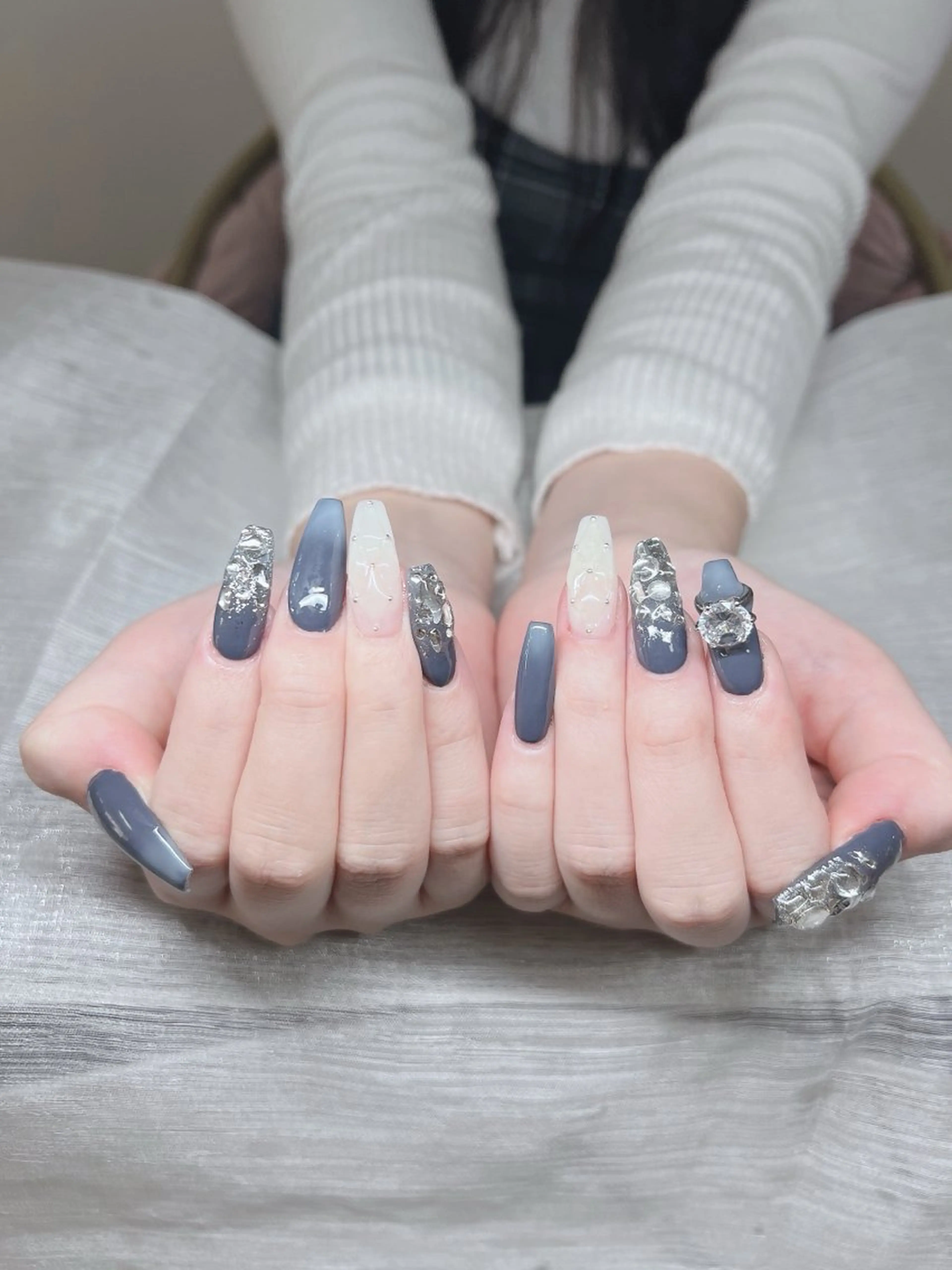 ネイル オーロラネイル チークネイル 長さ出し フットネイル フレンチネイル Lee Nails チップ長さだし専門店のネイルデザイン