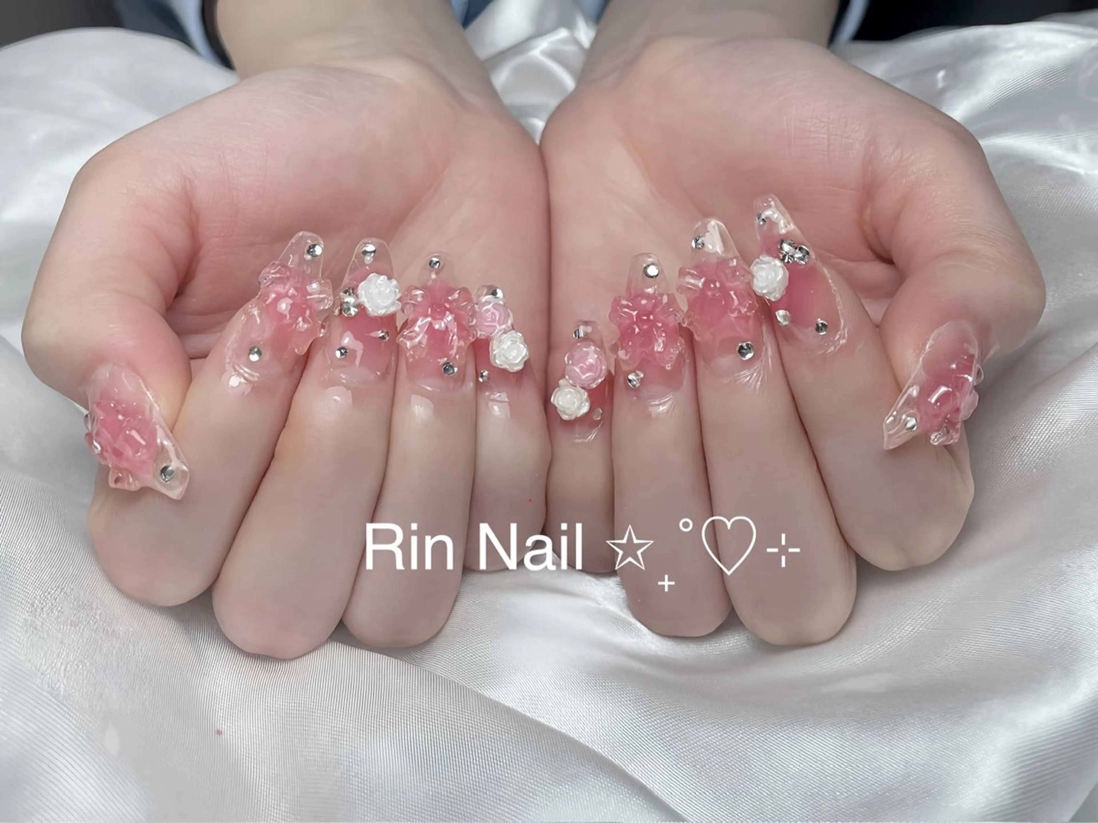 ネイル アートネイル ロングネイル ニュアンスネイル スカルプネイル ネイルチップ ハンドネイル Rin Nail 新大久保店のネイルデザイン