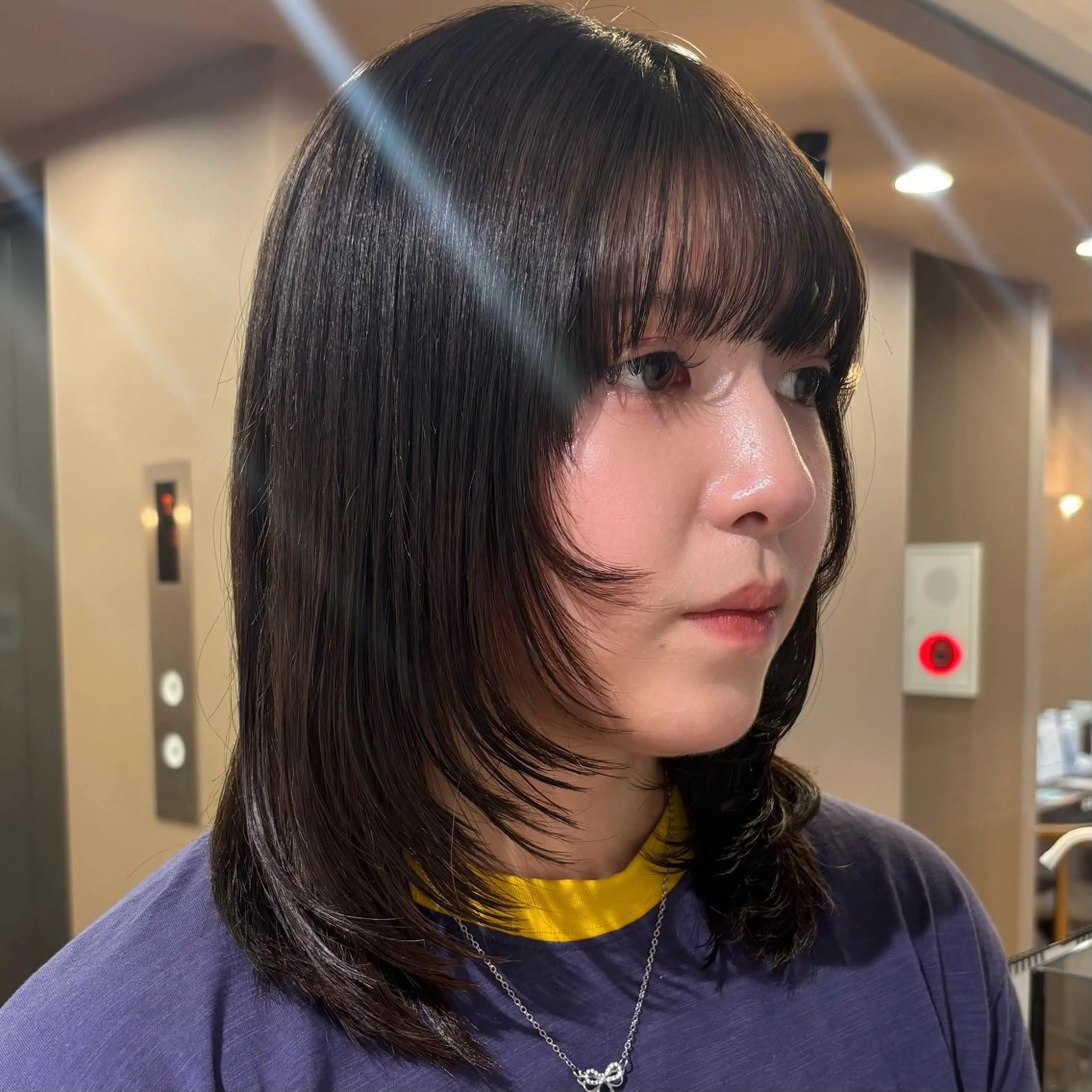 ミディアム のむらあんじゅ/ 韓国風レイヤーೀのヘアスタイル