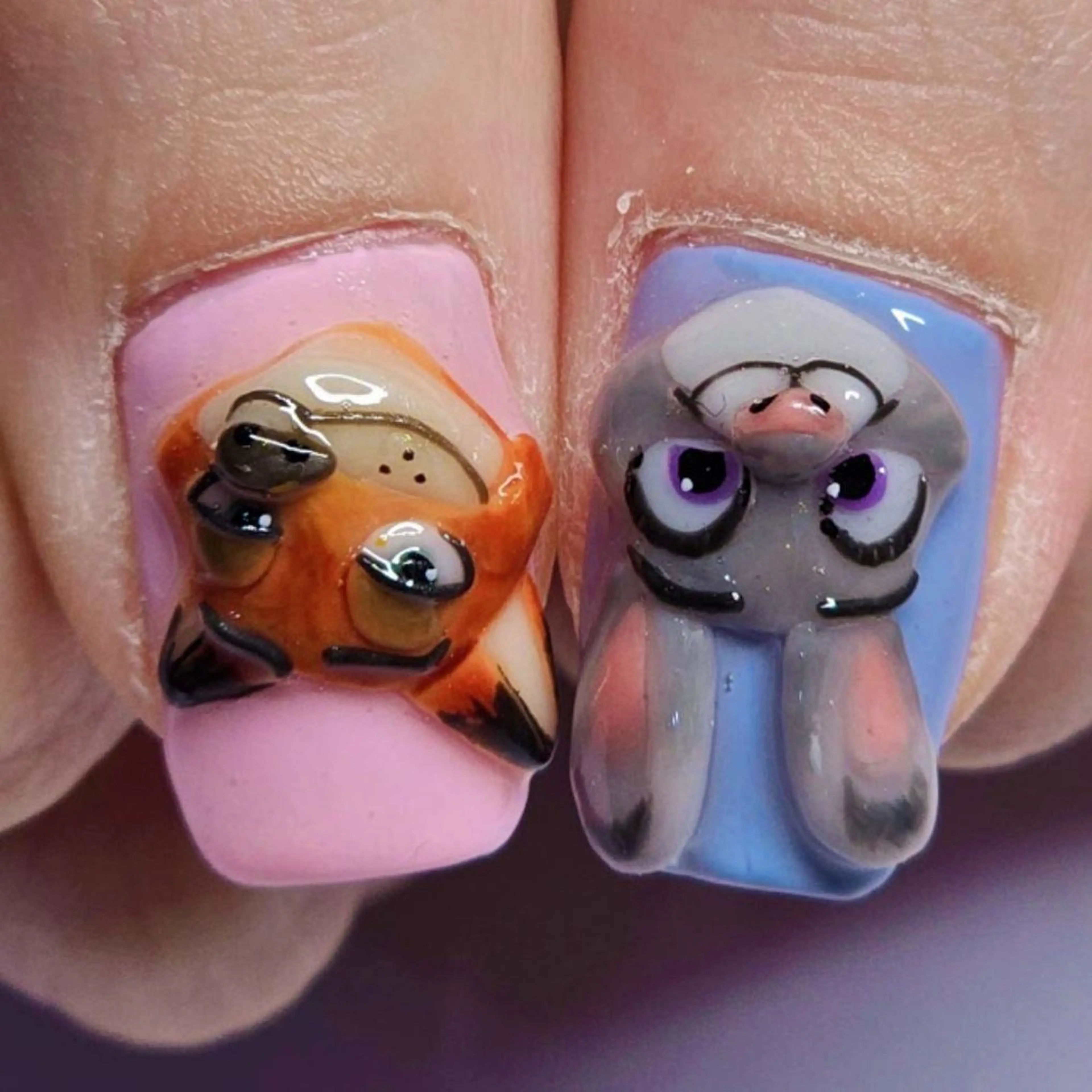 ネイル アートネイル ブルー ピンク ハンドネイル よしだ ひろきのネイルデザイン