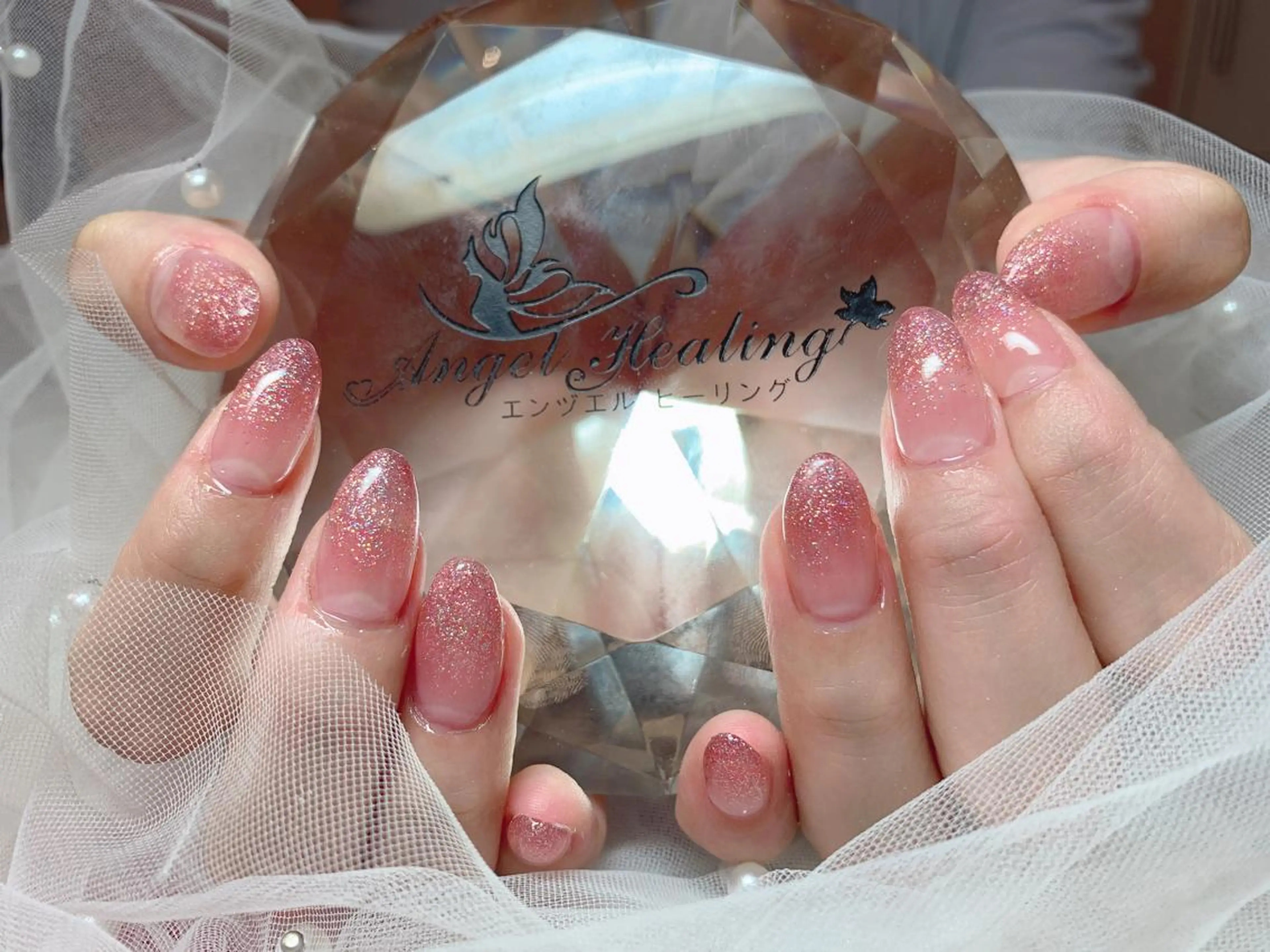 ネイル グラデーション ラメ(グリッター) ラメグラデーション スカルプネイル エンジェル ヒーリング 矢場町店のネイルデザイン