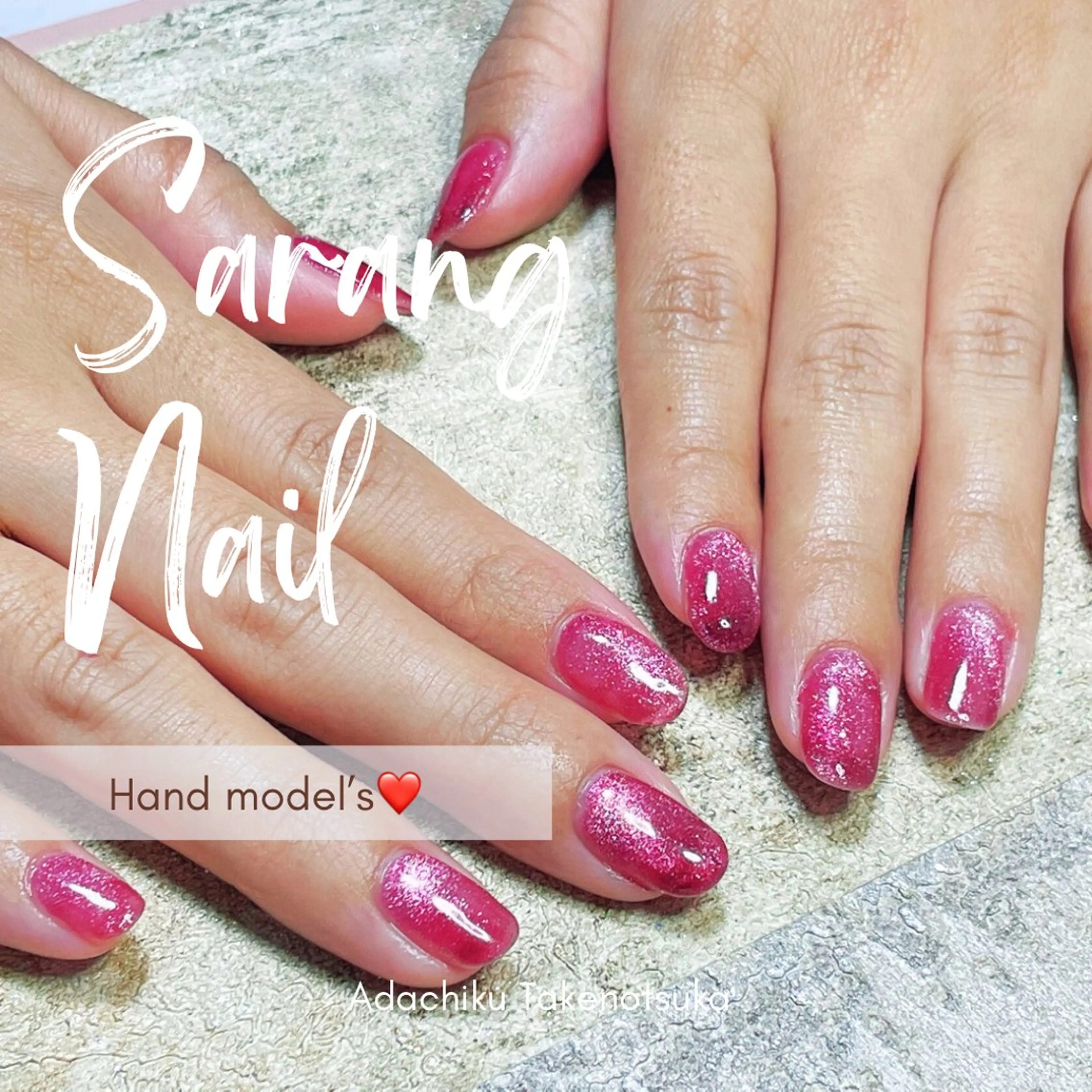 ネイル ボルドー マグネットネイル ピンク Chong Sarangのネイルデザイン