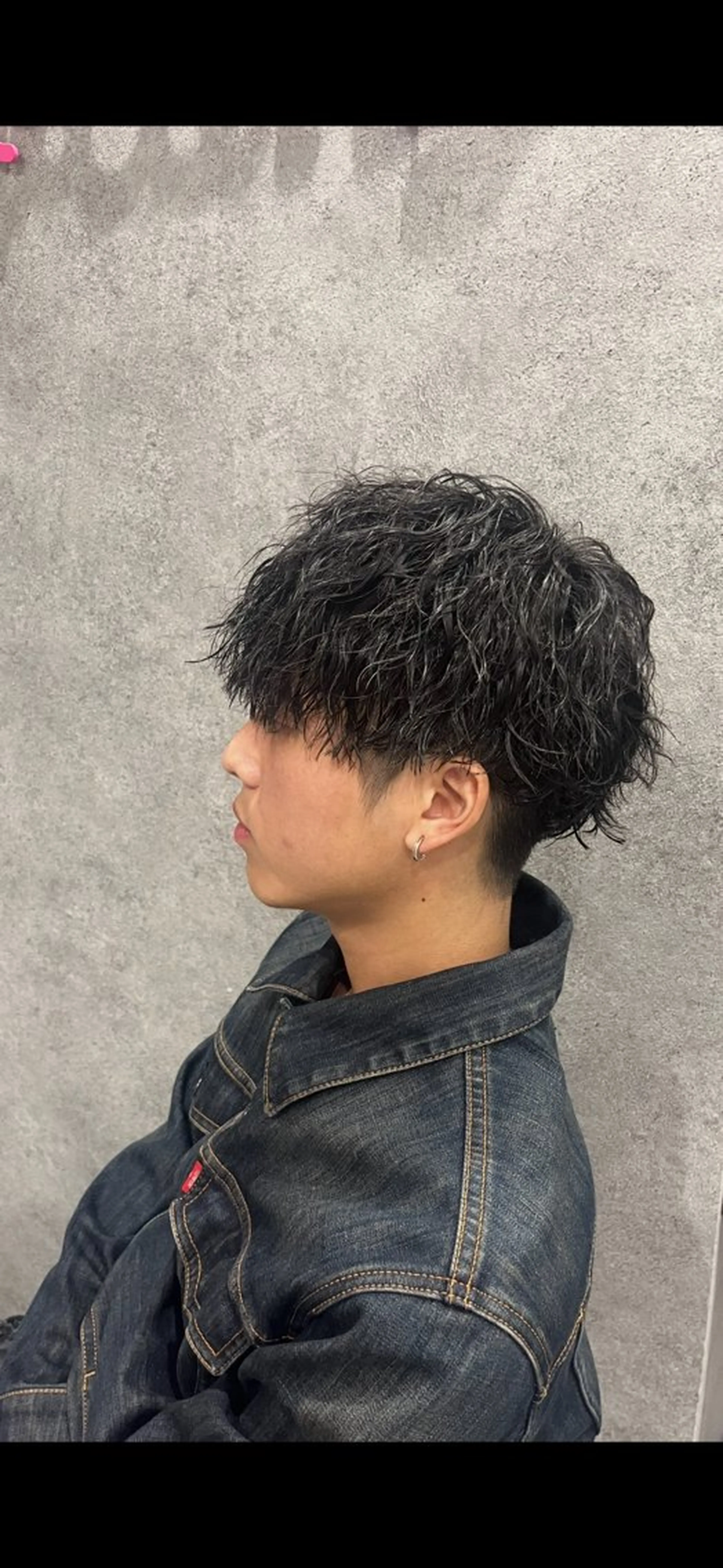 ショート メンズ カット パーマ りんと/メンズ/ 艶カラーのヘアスタイル