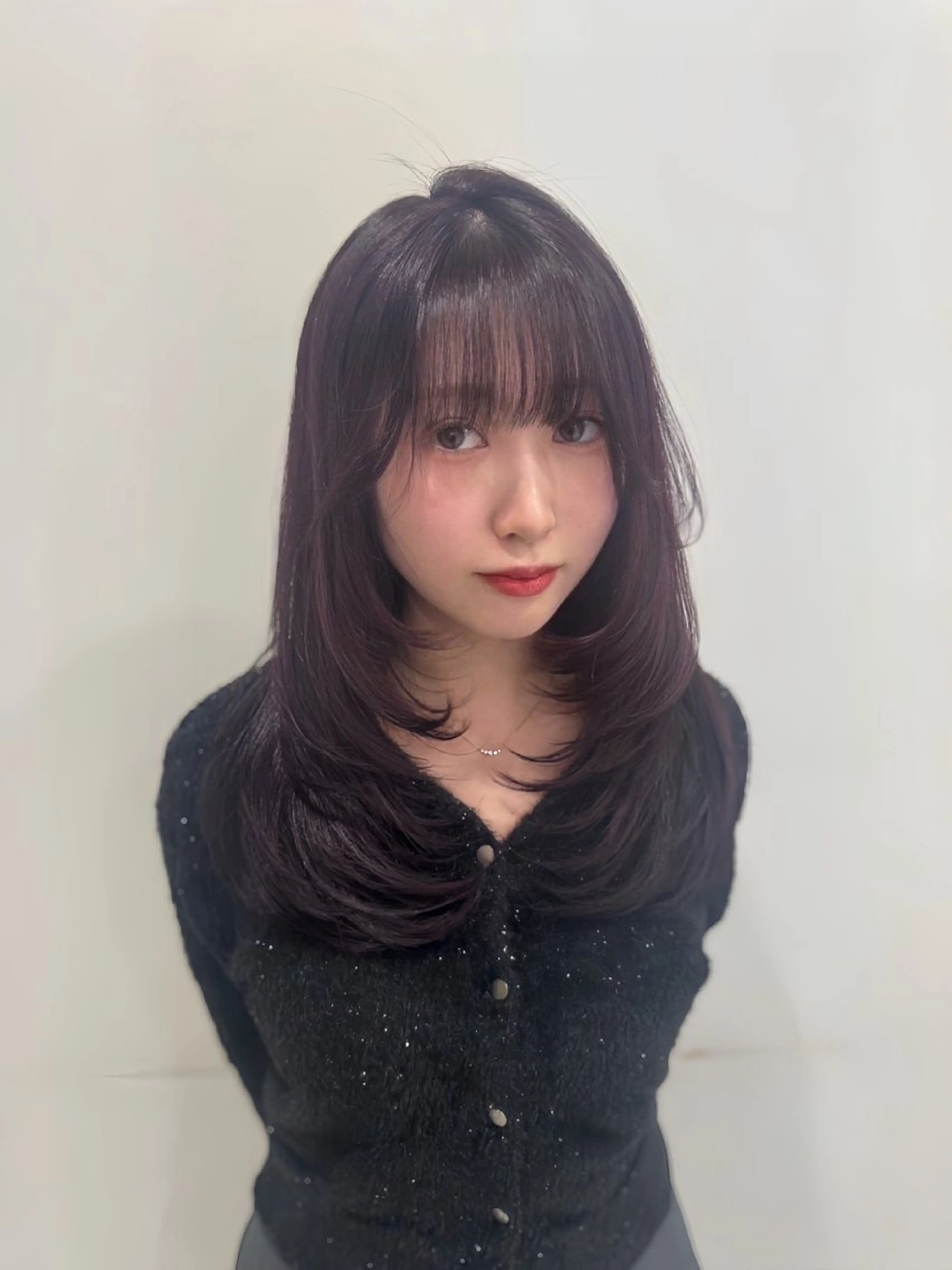 ロング カラー ヘアアレンジ カット ヘアカラー トリートメント ヘッドスパ ヘアセット 韓国レイヤーカット /韓国トレンドカラーのヘアスタイル