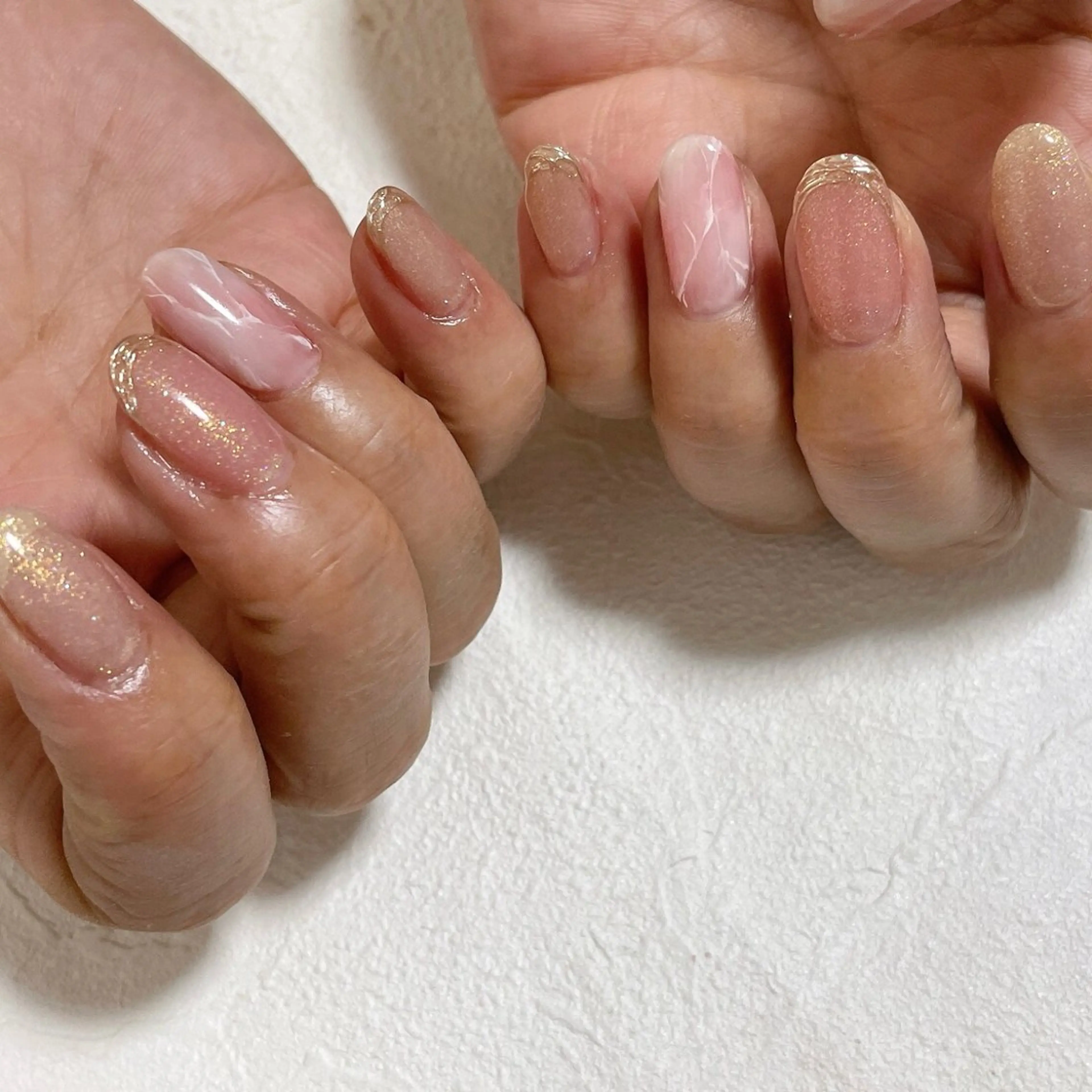 ネイル オーロラネイル フットネイル フレンチネイル ジェルネイル 韓国ネイル Mogu nail 二子玉川のネイルデザイン