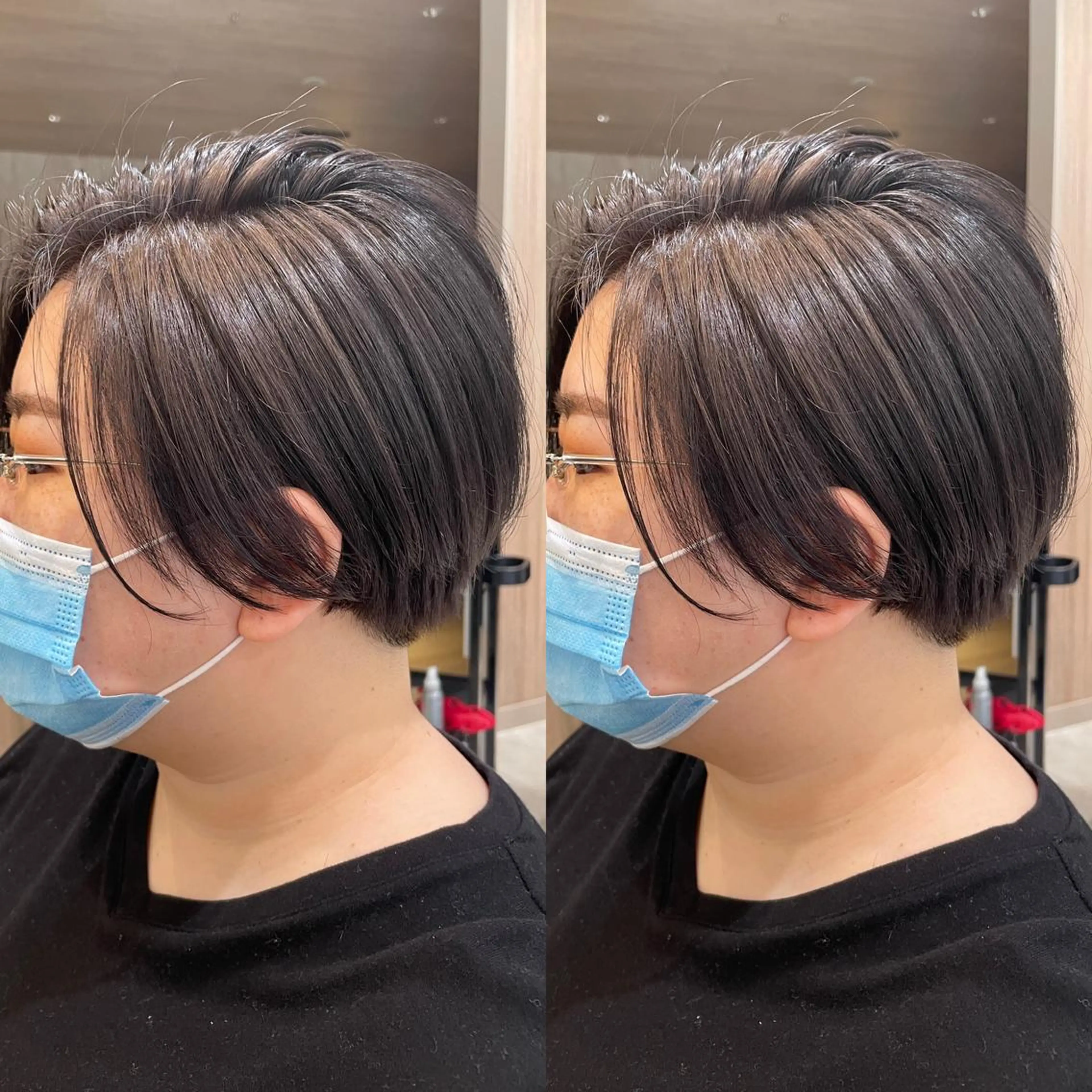 ショート カラー ショートボブ グレージュ ボブ ショートヘア カット ヘアカラー 似合わせ レイヤー須川のヘアスタイル