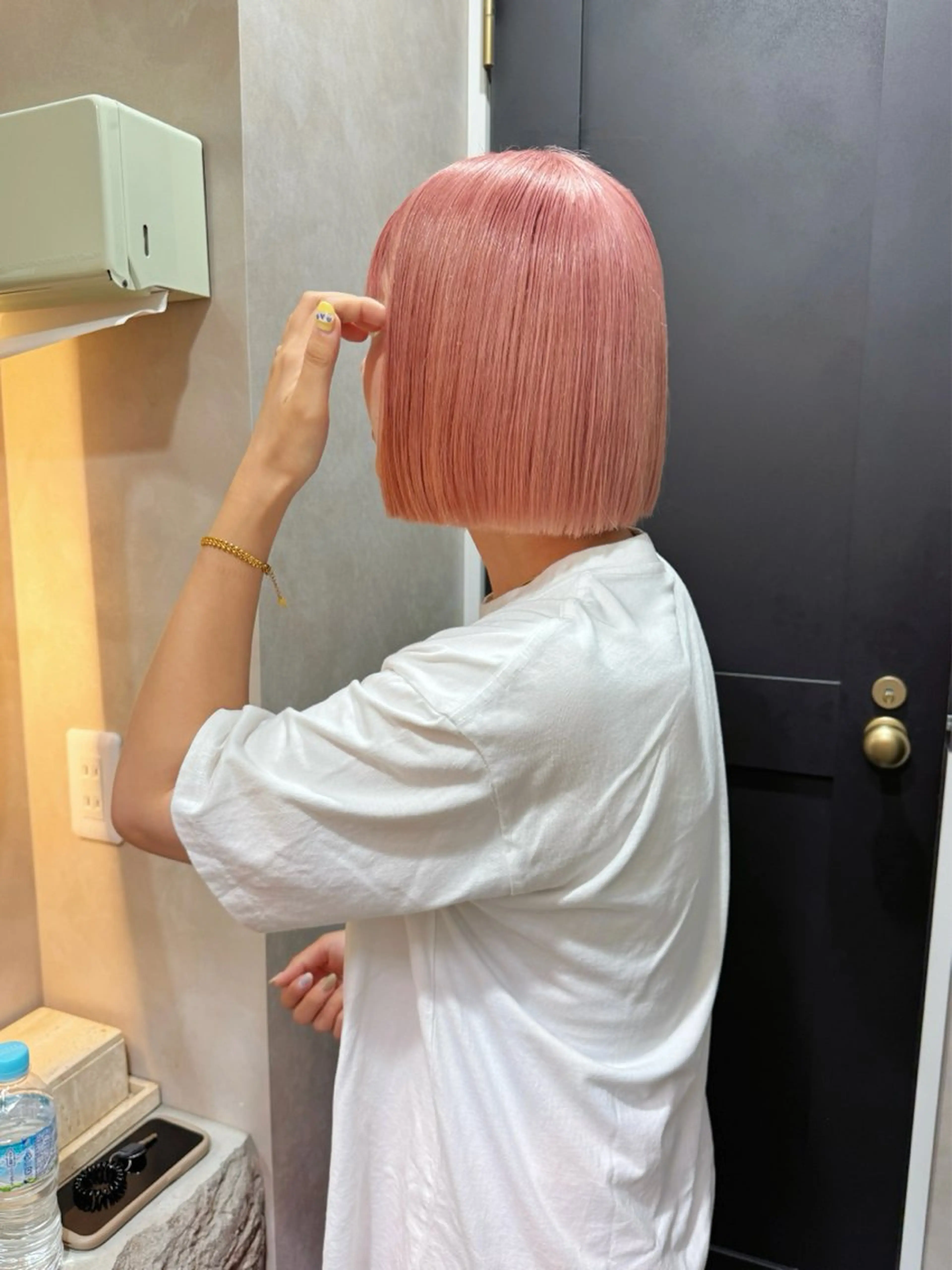 カラー ブリーチ ヘアカラー トリートメント ヘッドスパ ayaka/暖色 /ニュアンスボブのヘアスタイル