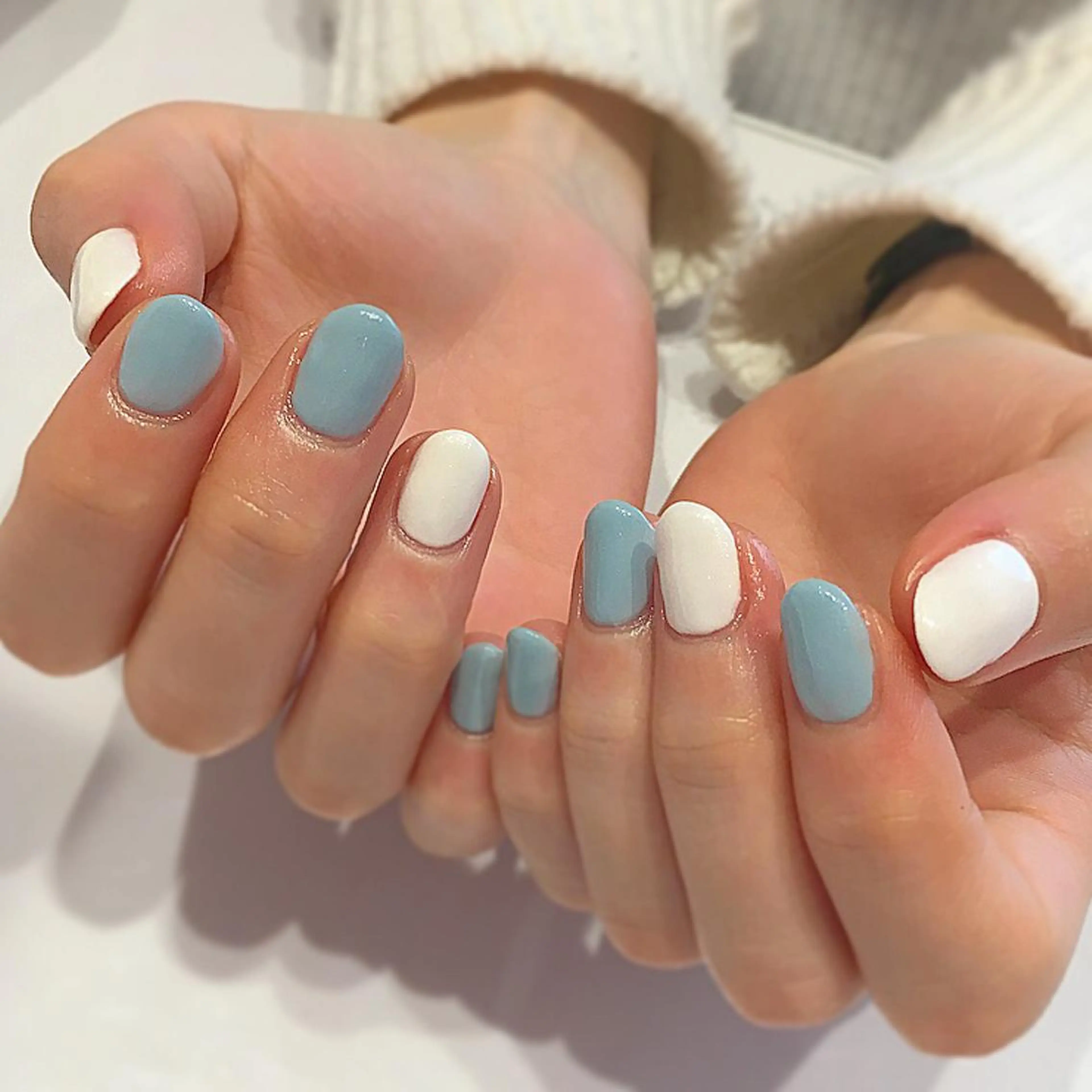 ネイル 水色 ワンカラーネイル magical nailのネイルデザイン