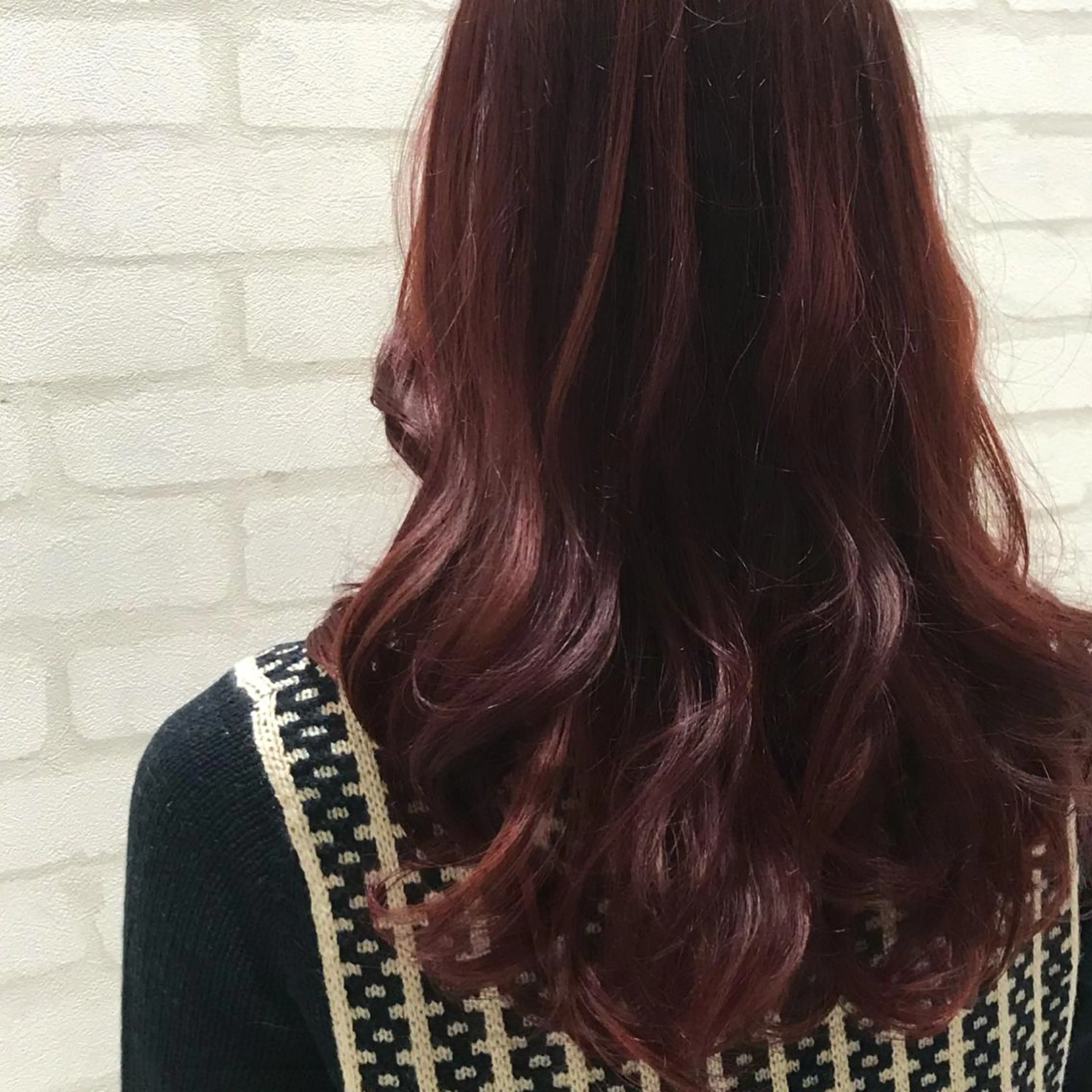 ロング カラー ヘアアレンジ レッドカラー 【髪質改善】 夏目結以のヘアスタイル